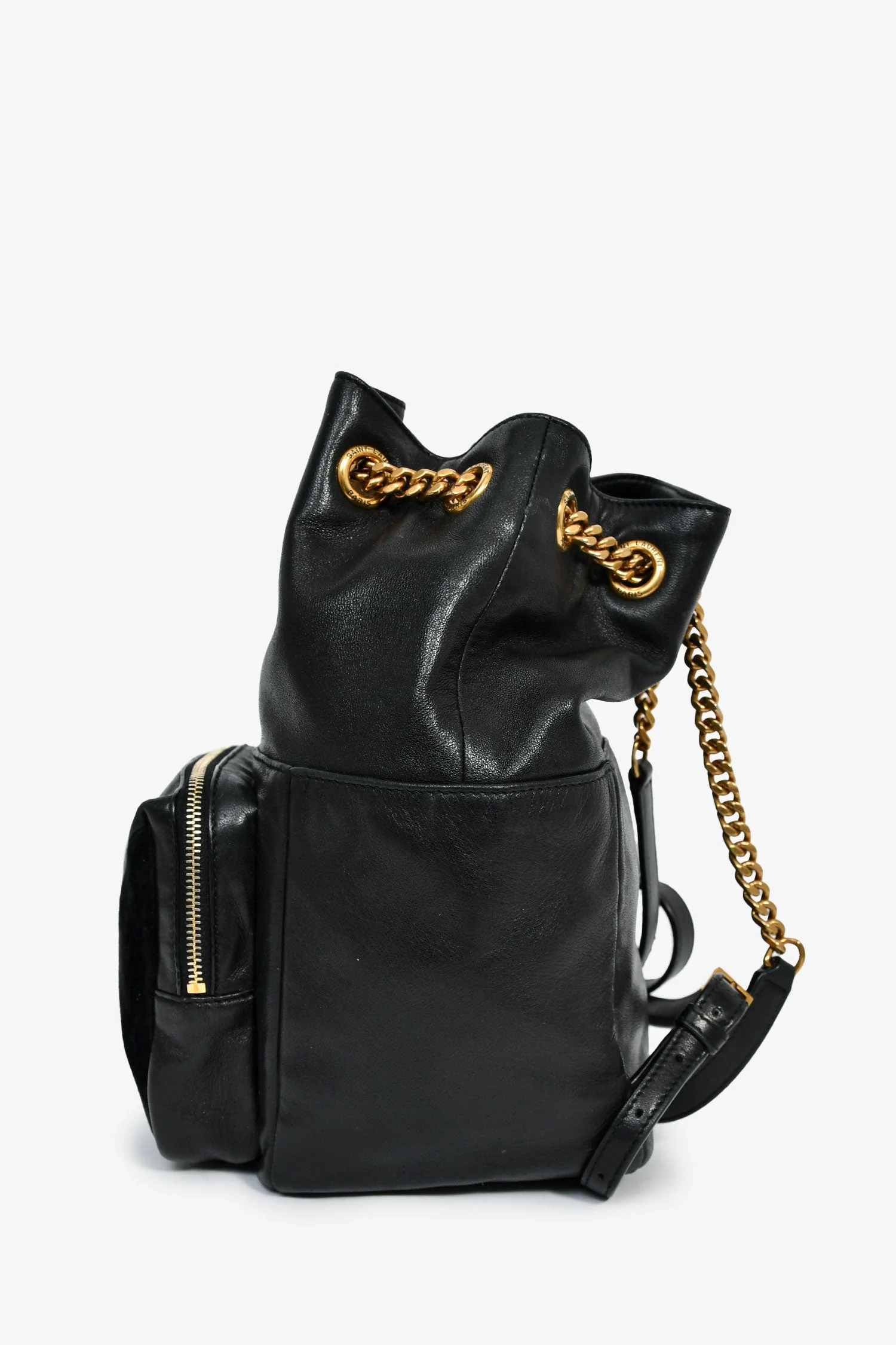 Saint Laurent Black Leather/Suede Jaime Backpack - Image 4