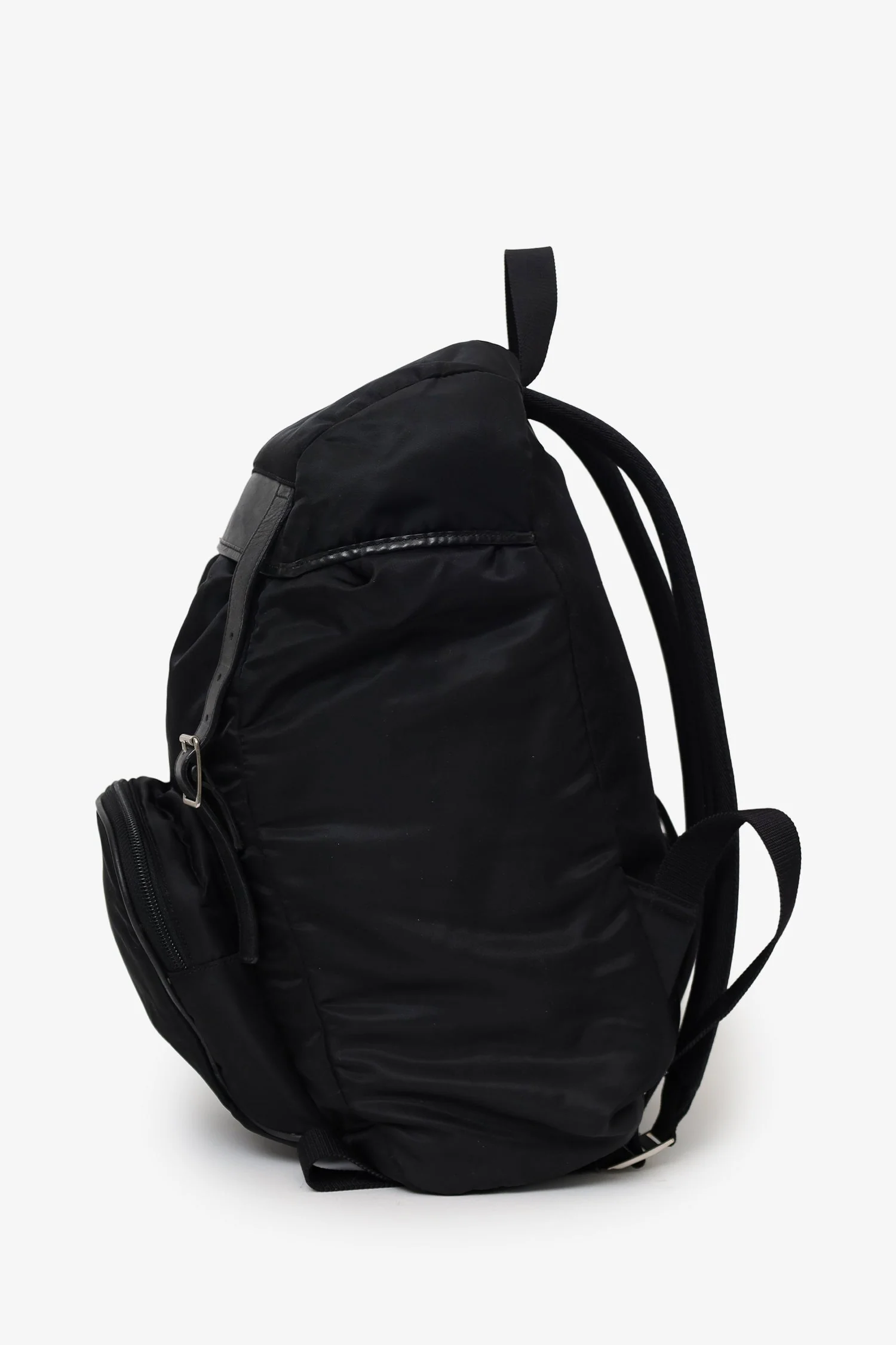 Saint Laurent Black Nylon/Leather Buckled Backpack - Image 4