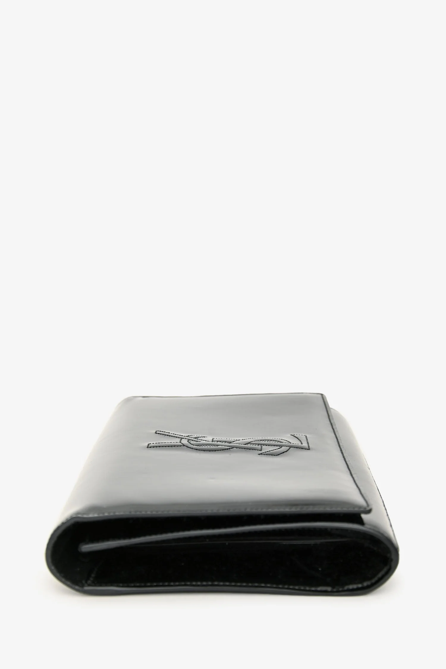 Saint Laurent Black Patent 'Belle de Jour' Clutch - Image 3