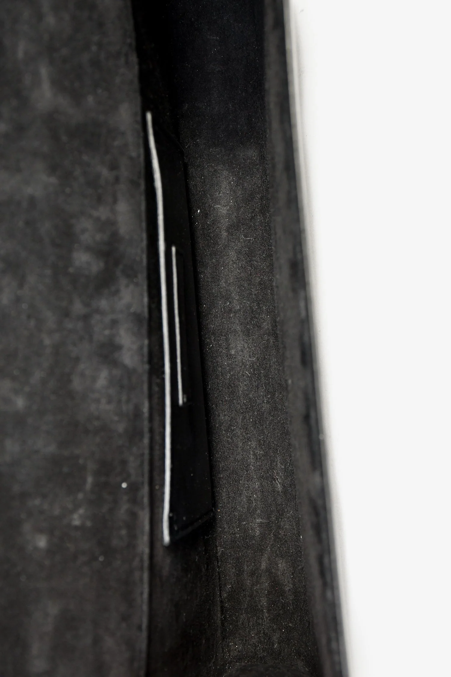 Saint Laurent Black Patent Grained Leather Cassandre Clutch - Image 6