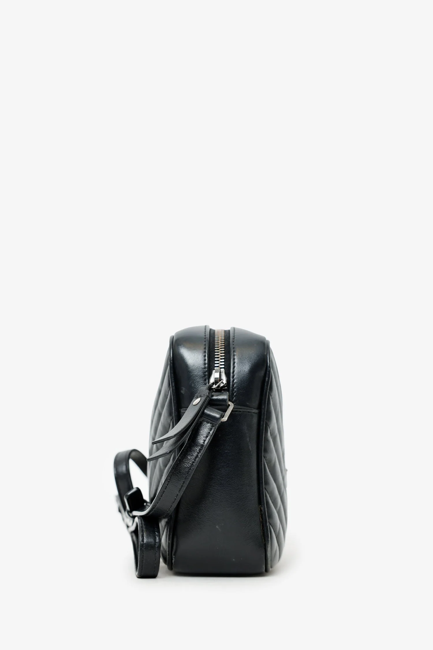 Saint Laurent Black Quilted Leather Lou Crossbody Bag - Image 3