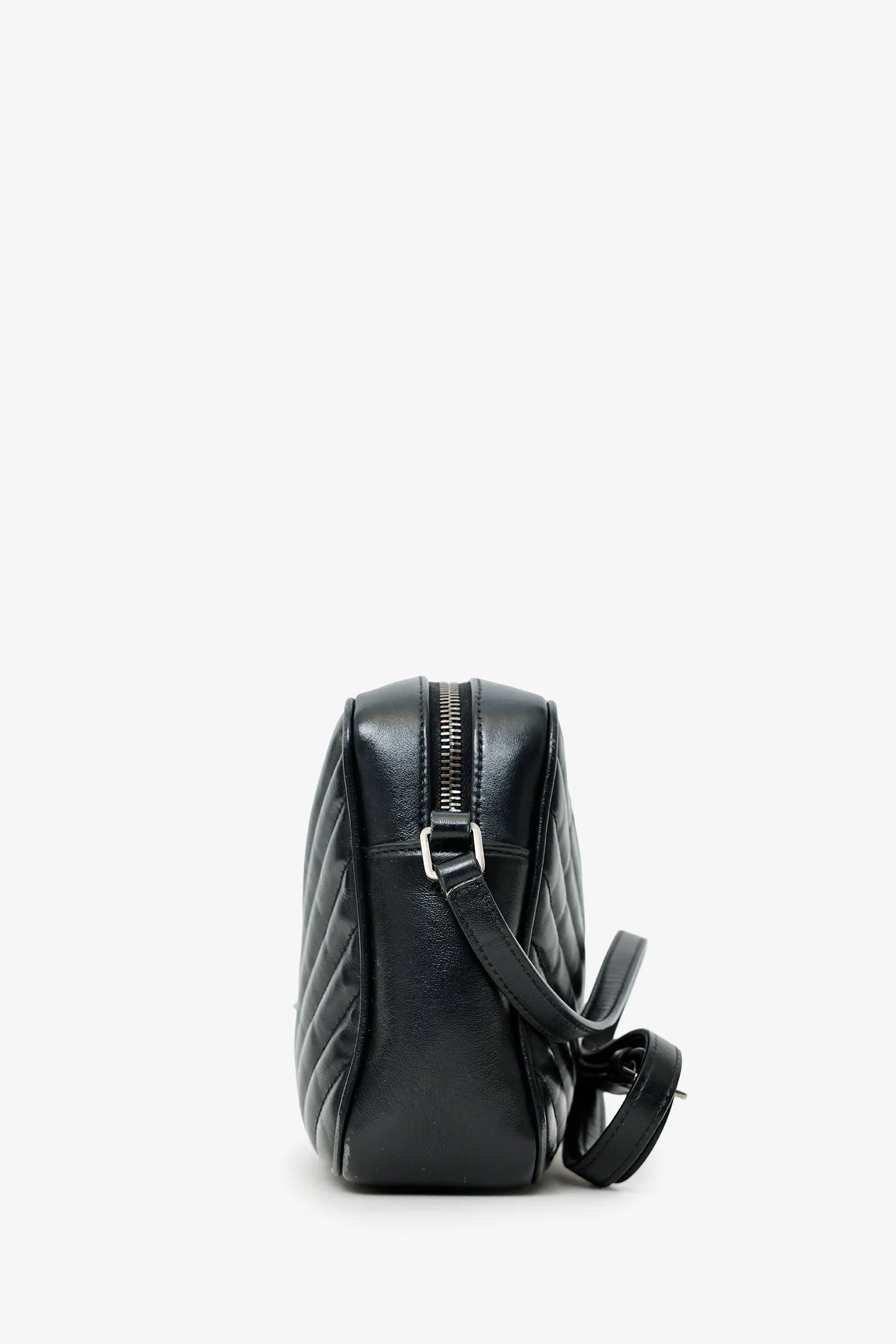 Saint Laurent Black Quilted Leather Lou Crossbody Bag - Image 4