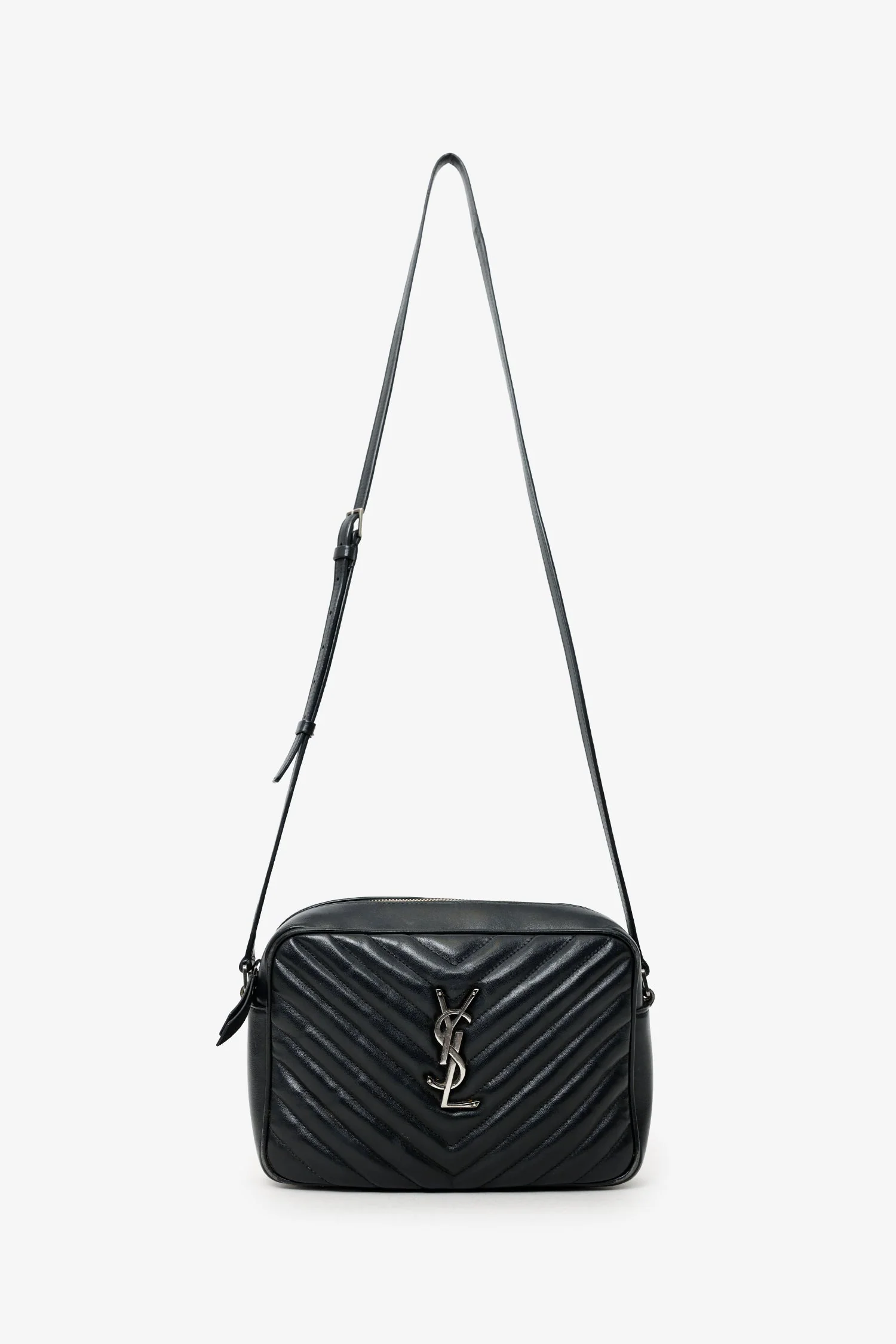 Saint Laurent Black Quilted Leather Lou Crossbody Bag - Image 6