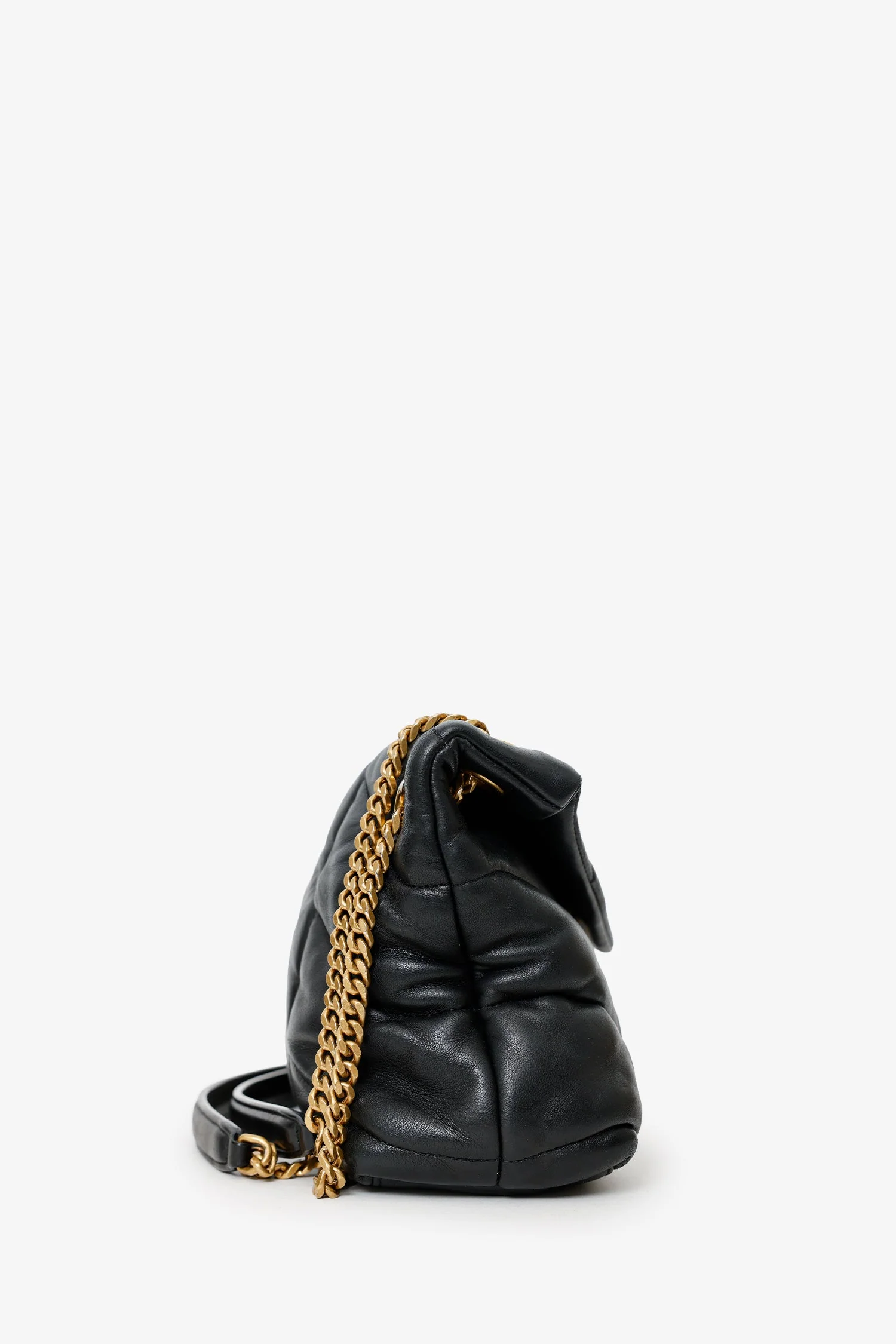 Saint Laurent Black Quilted Leather Small LouLou Puffer Shoulder Bag - Image 2