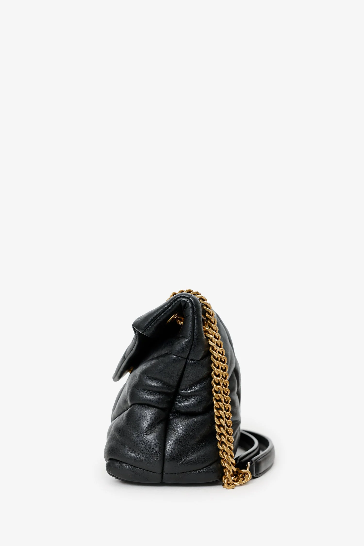 Saint Laurent Black Quilted Leather Small LouLou Puffer Shoulder Bag - Image 4