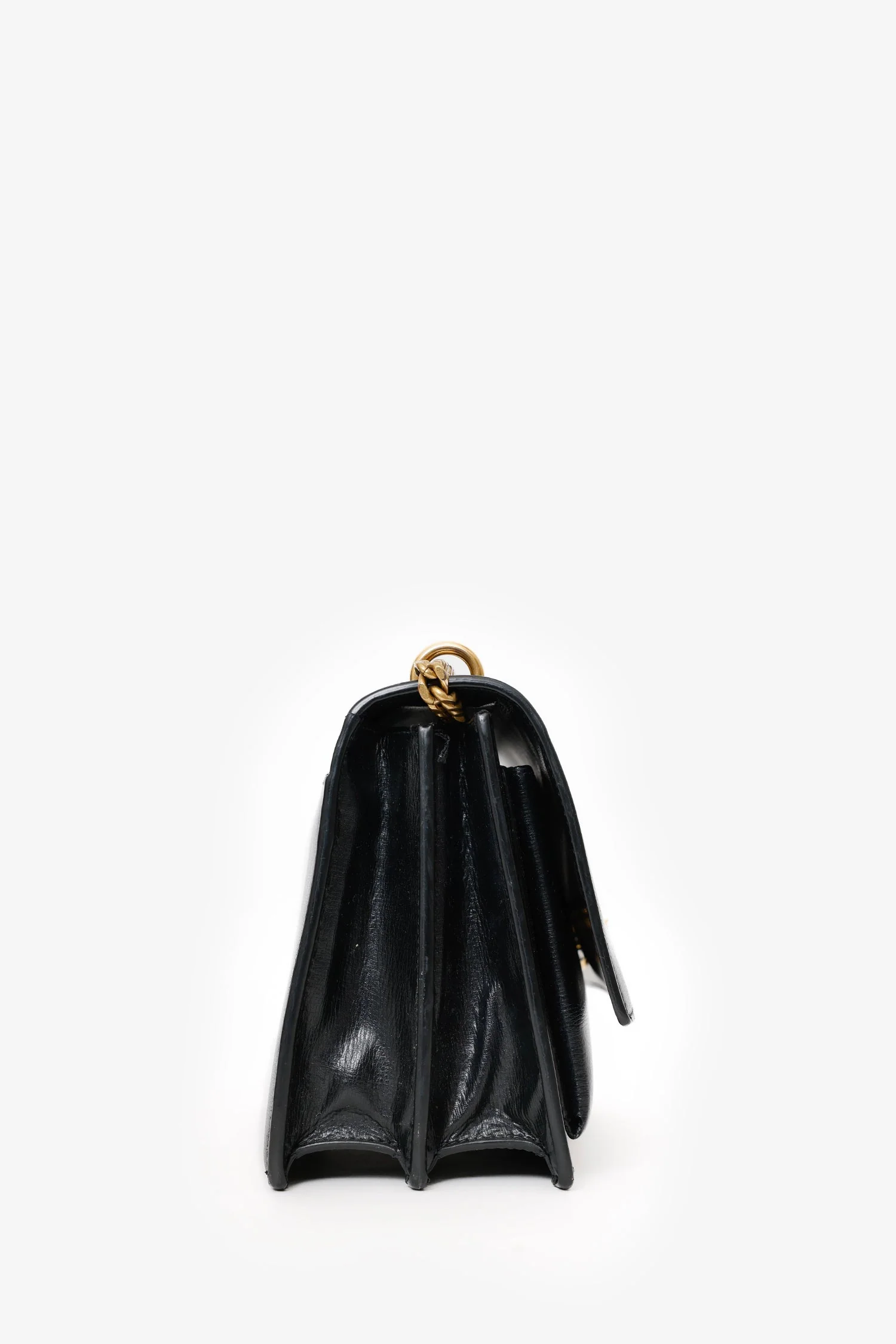 Saint Laurent Black Smooth Leather Medium 'Sunset' Shoulder Bag - Image 3