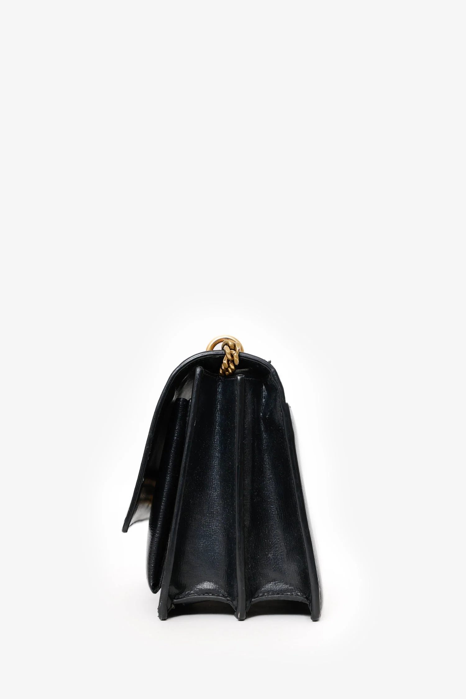 Saint Laurent Black Smooth Leather Medium 'Sunset' Shoulder Bag - Image 4