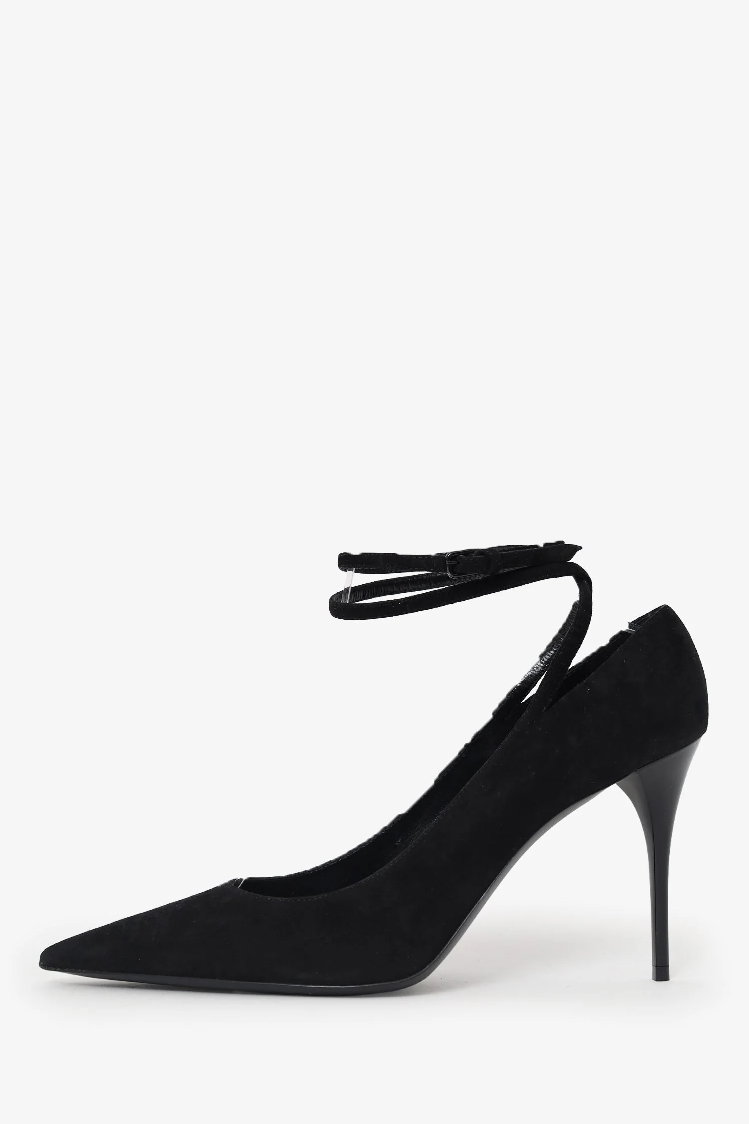 Saint Laurent Black Suede Strap Pumps Size 39 - Image 4