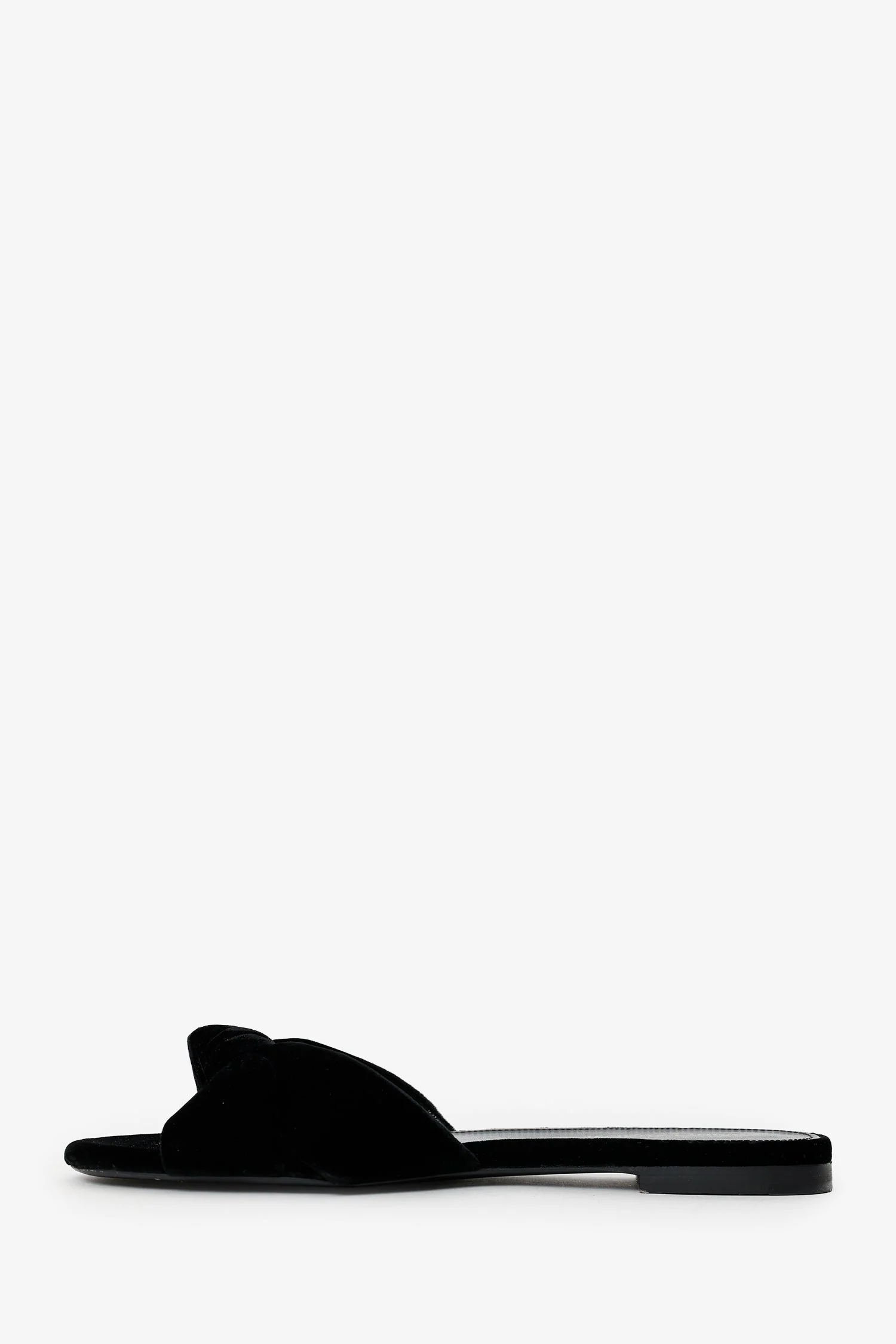 Saint Laurent Black Velvet Tribute Mules Size 38 - Image 5