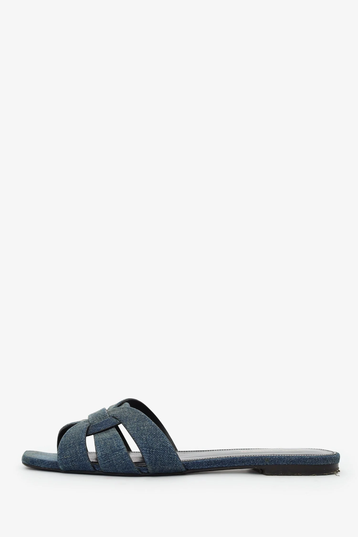 Saint Laurent Blue Denim Tribute Sandals Size 38.5 - Image 5