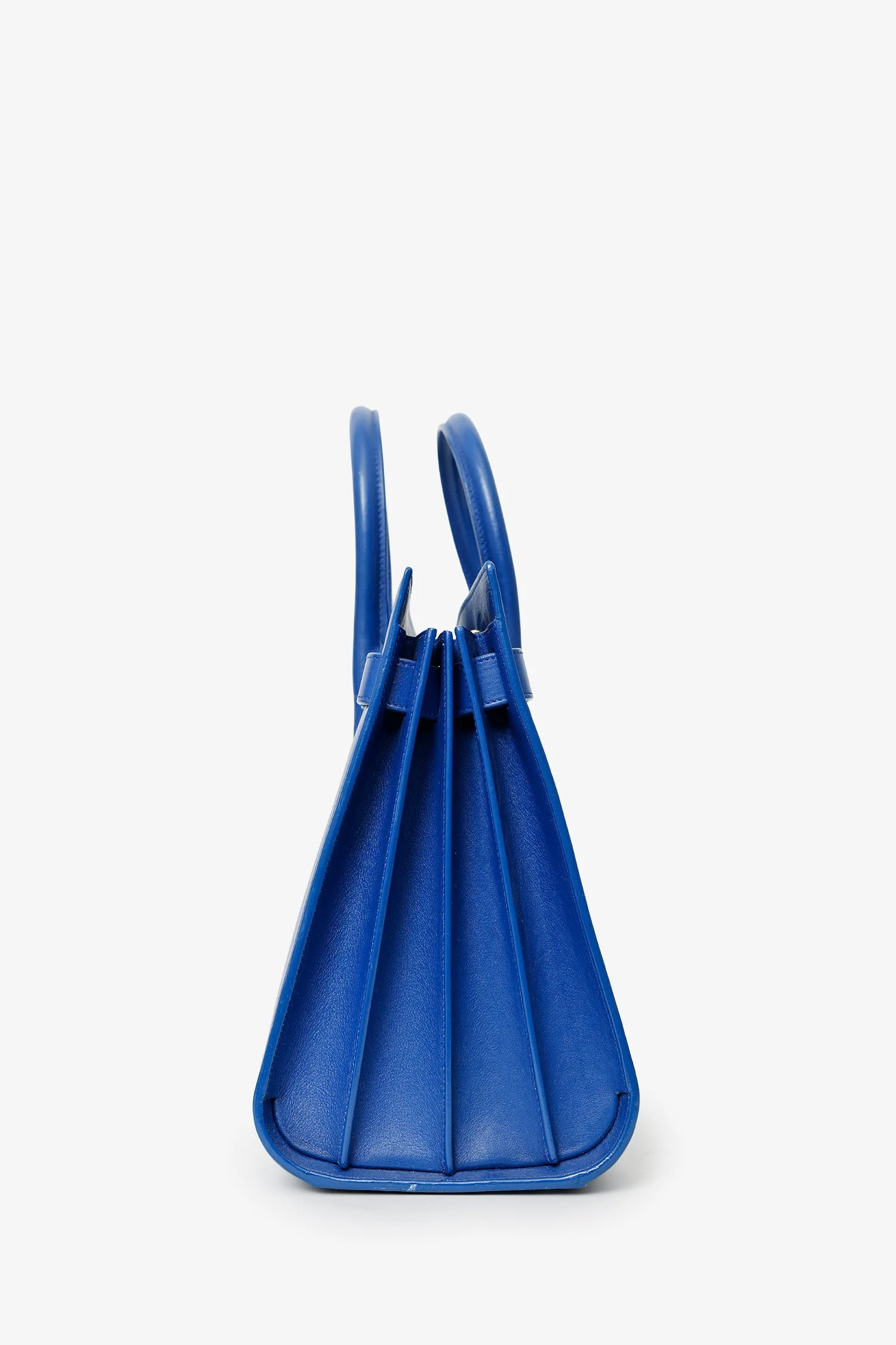 Saint Laurent Blue Leather Small Sac De Jour with Strap - Image 2