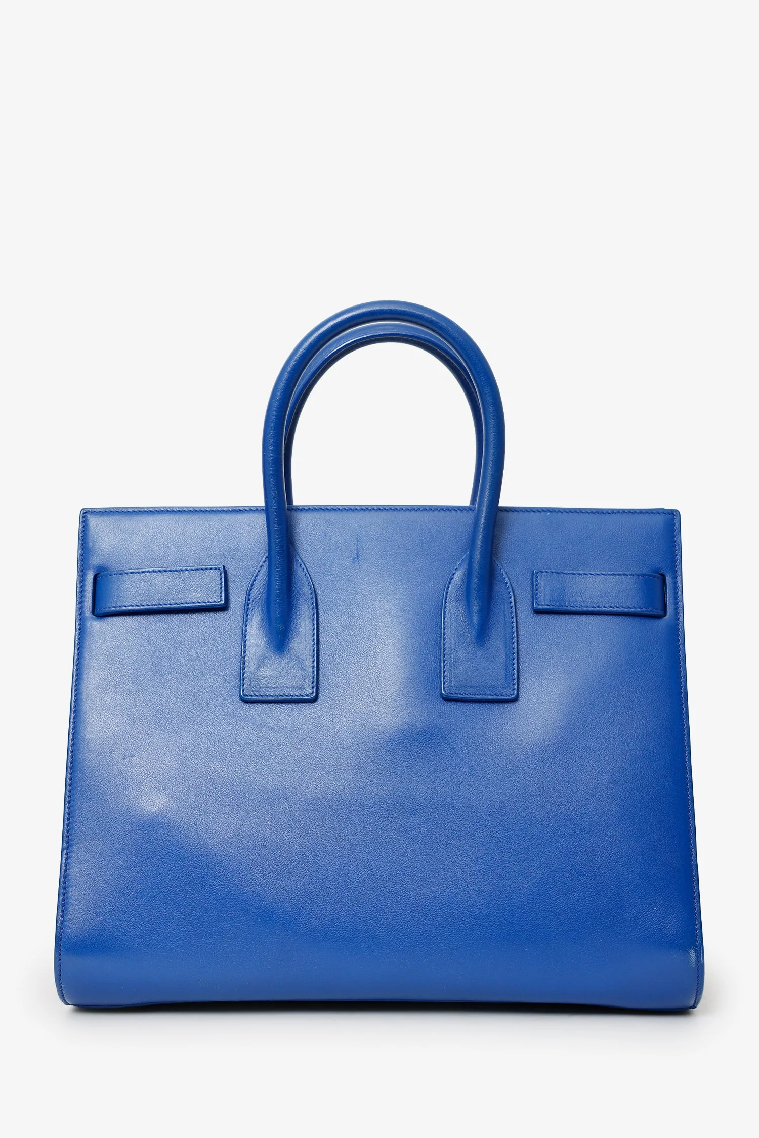Saint Laurent Blue Leather Small Sac De Jour with Strap - Image 3