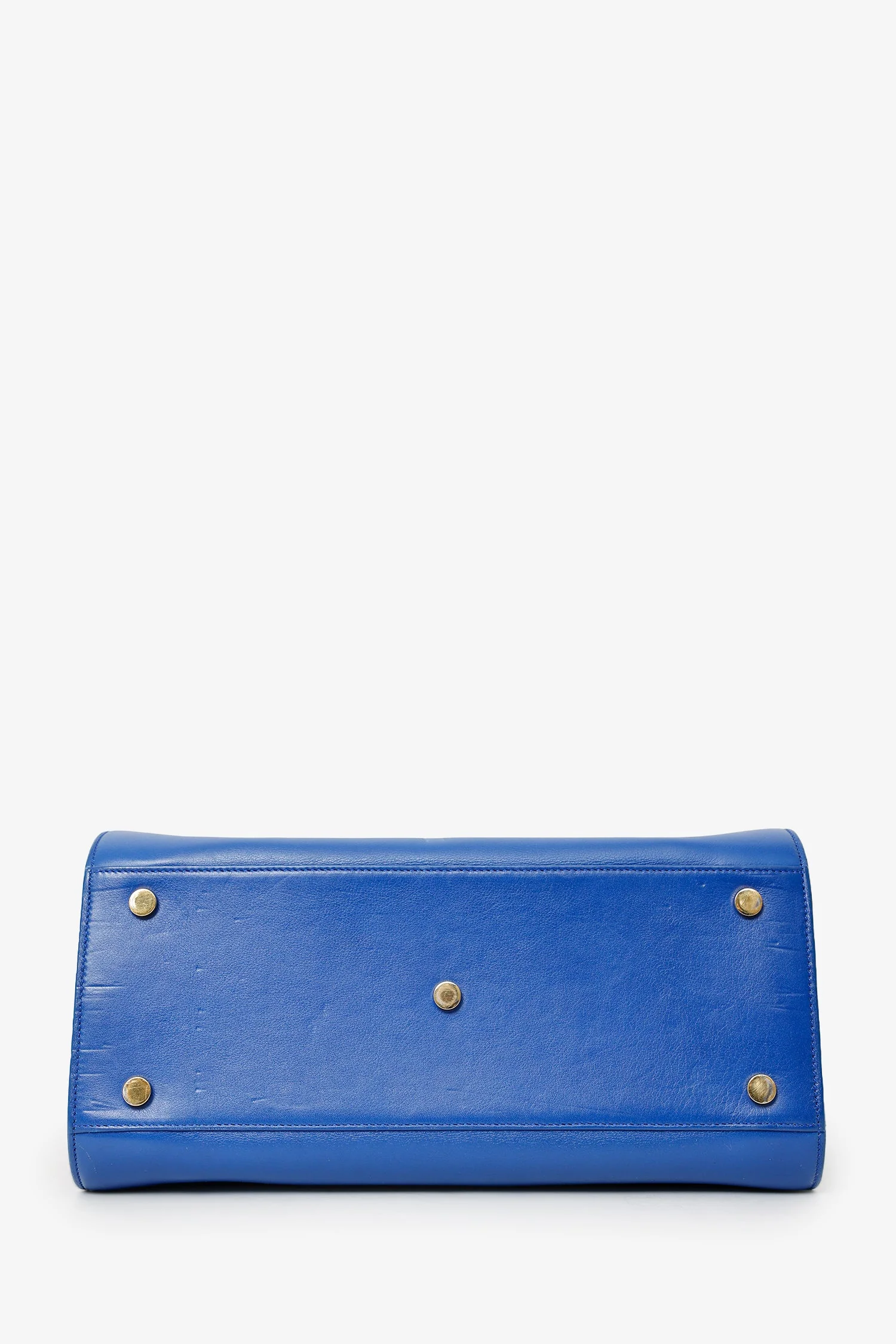 Saint Laurent Blue Leather Small Sac De Jour with Strap - Image 5
