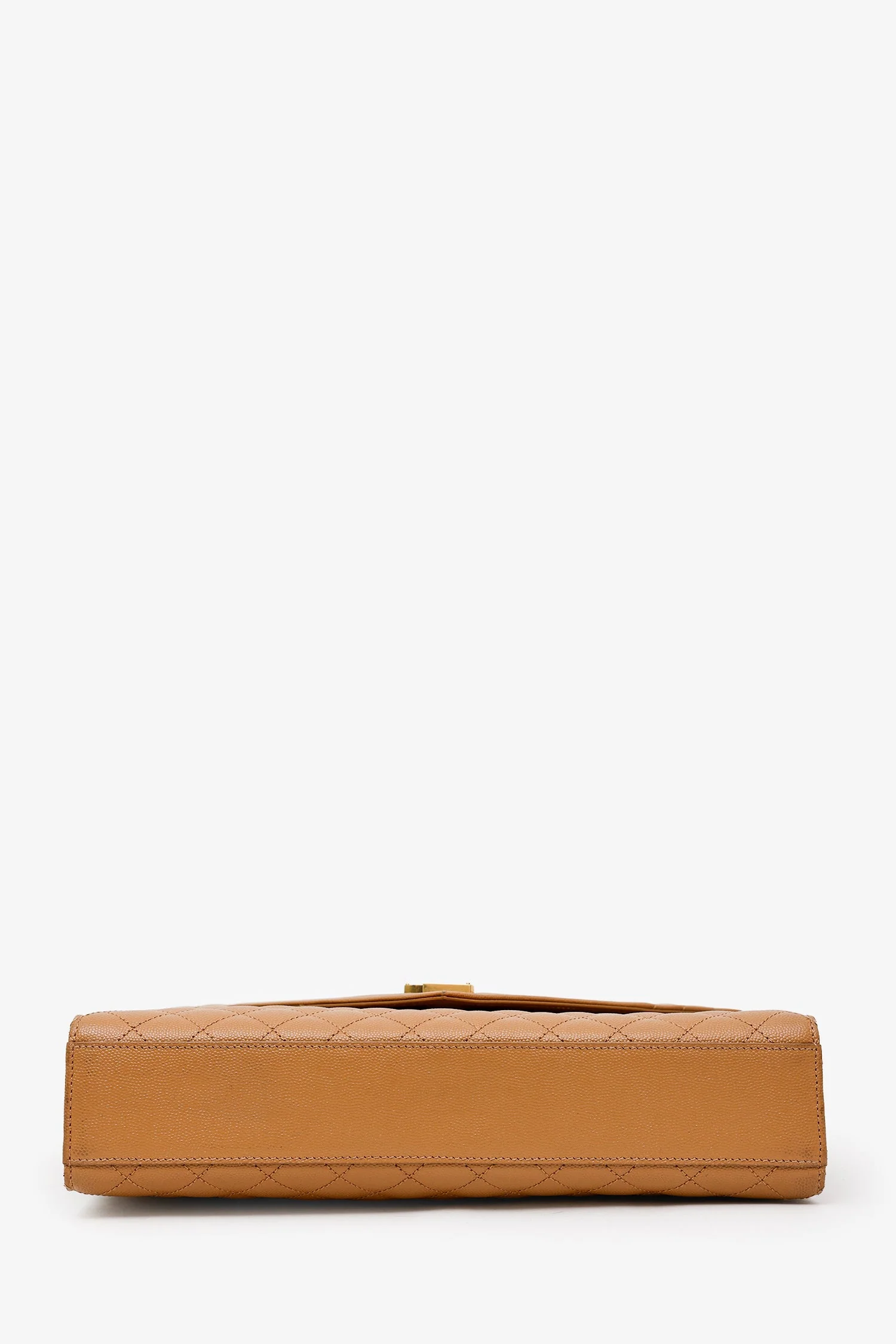 Saint Laurent Brown Grained Leather Tri-Quilted Envelope Chain Medium Shoulder Bag - Image 5