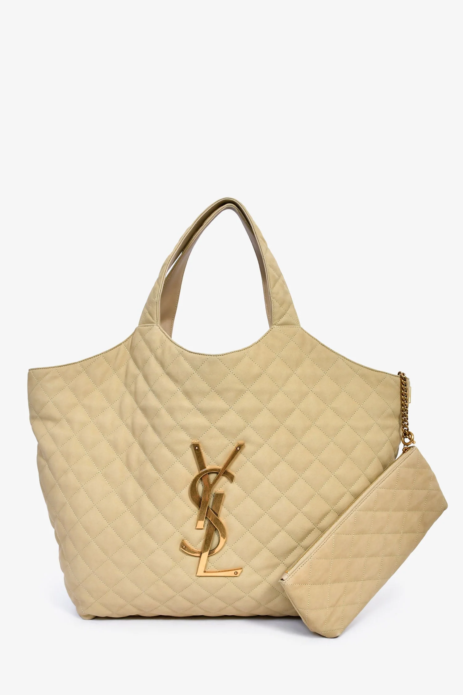 Saint Laurent Brown Leather Logo 'Icare' Maxi Tote Bag - Image 7