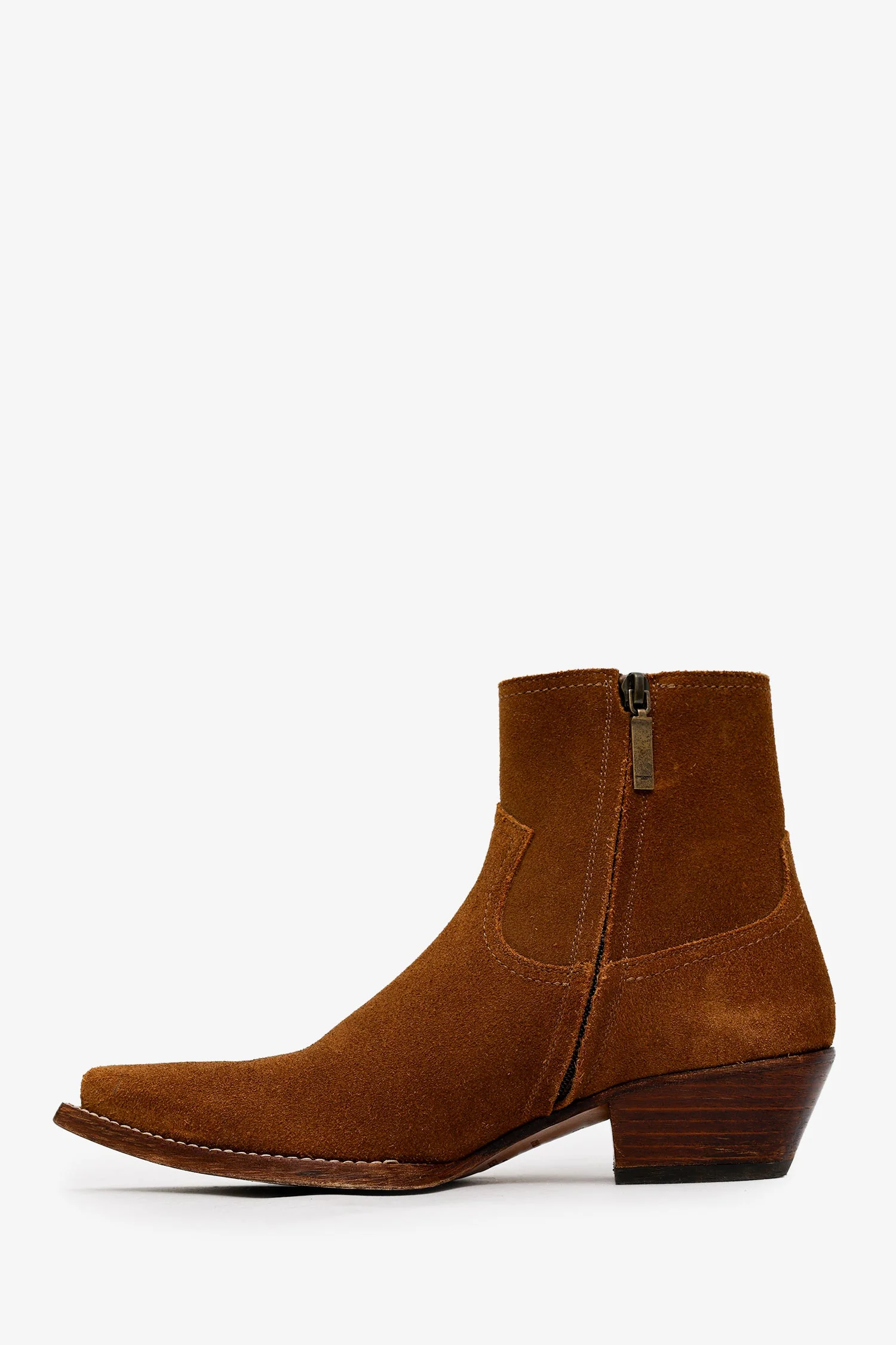 Saint Laurent Brown Suede Lukas Boots Size 39 - Image 5