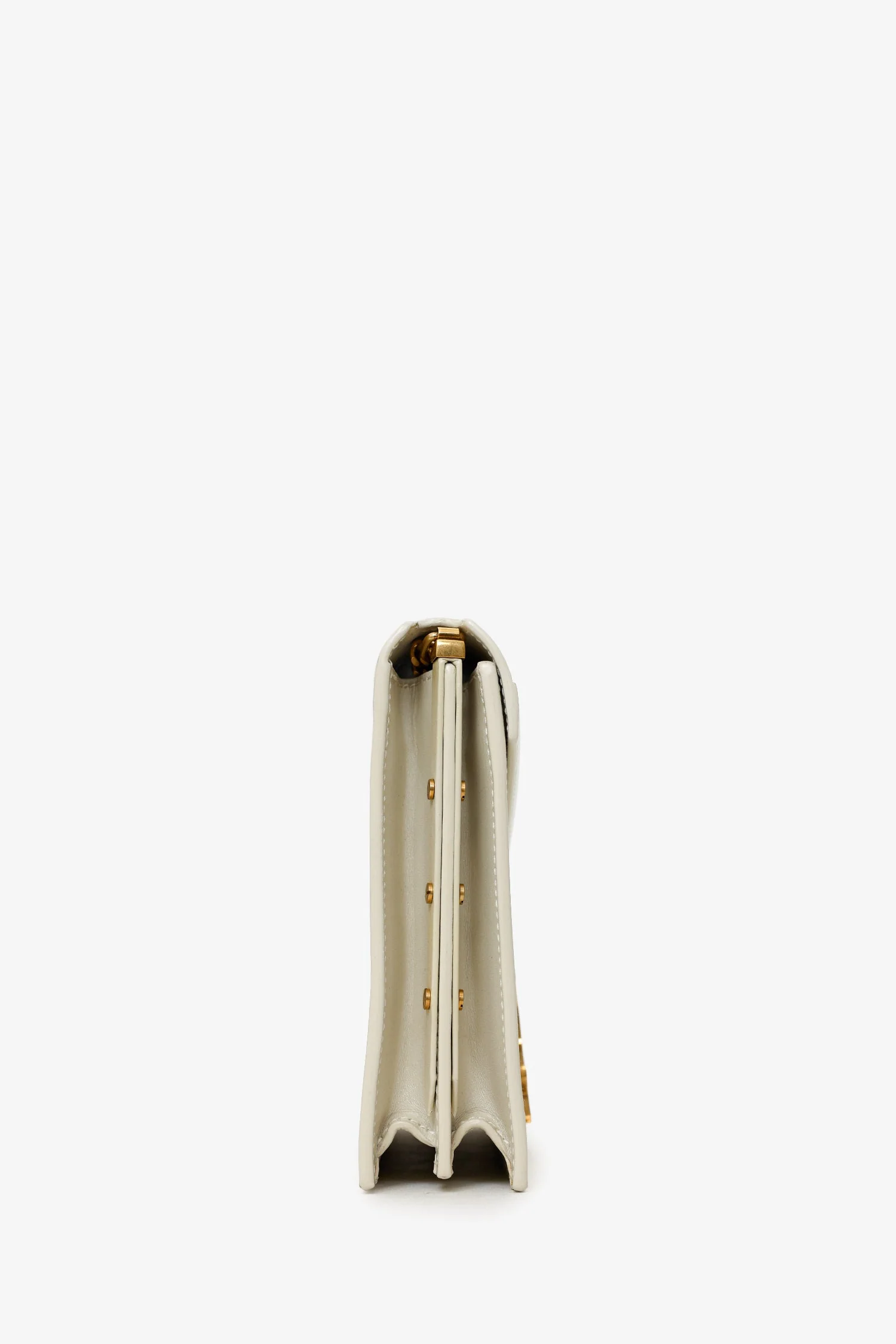 Saint Laurent Cream Smooth Leather Medium 'Cassandra' Chain Bag - Image 3