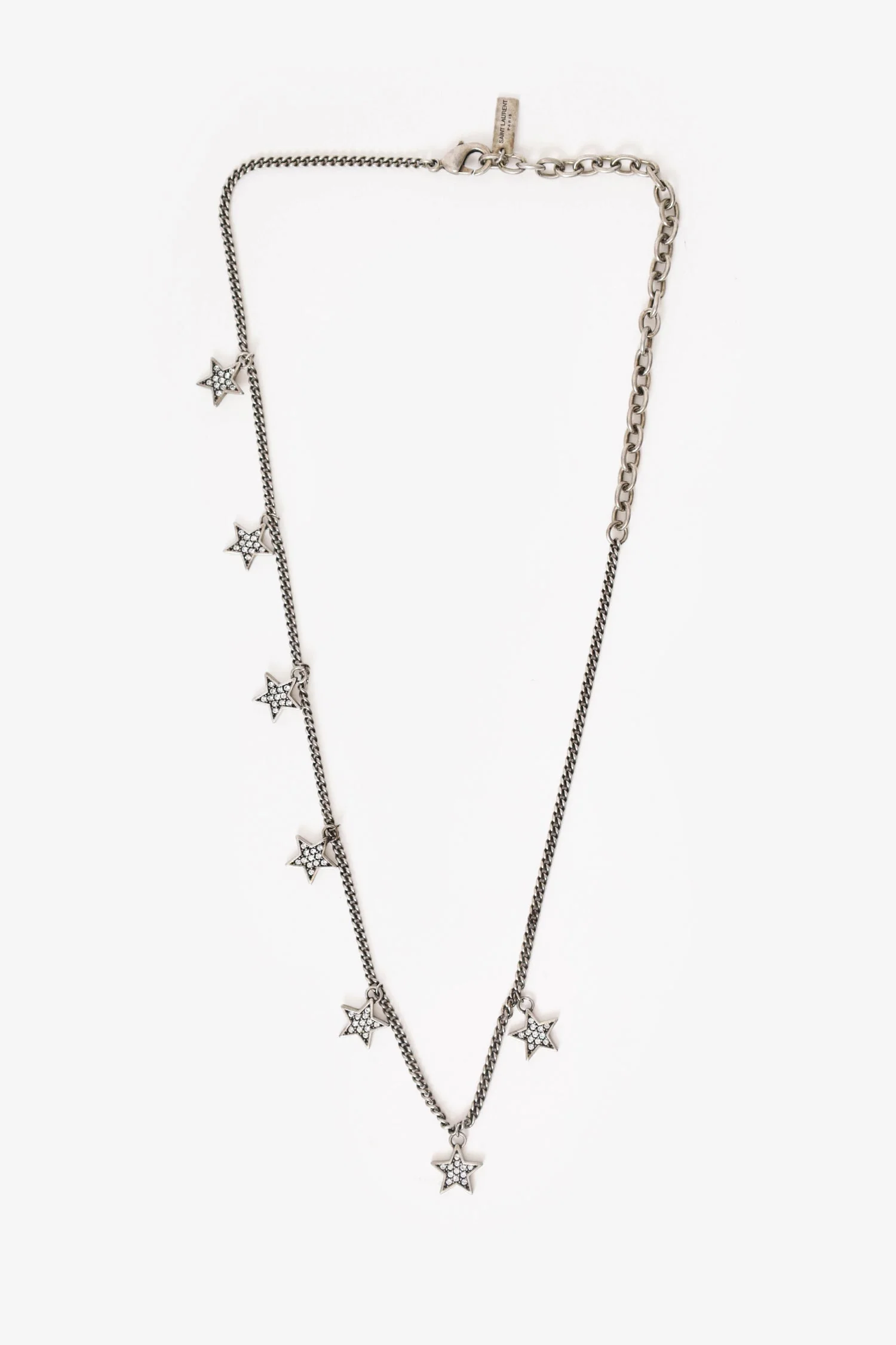 Saint Laurent Crystal Star Collar Necklace