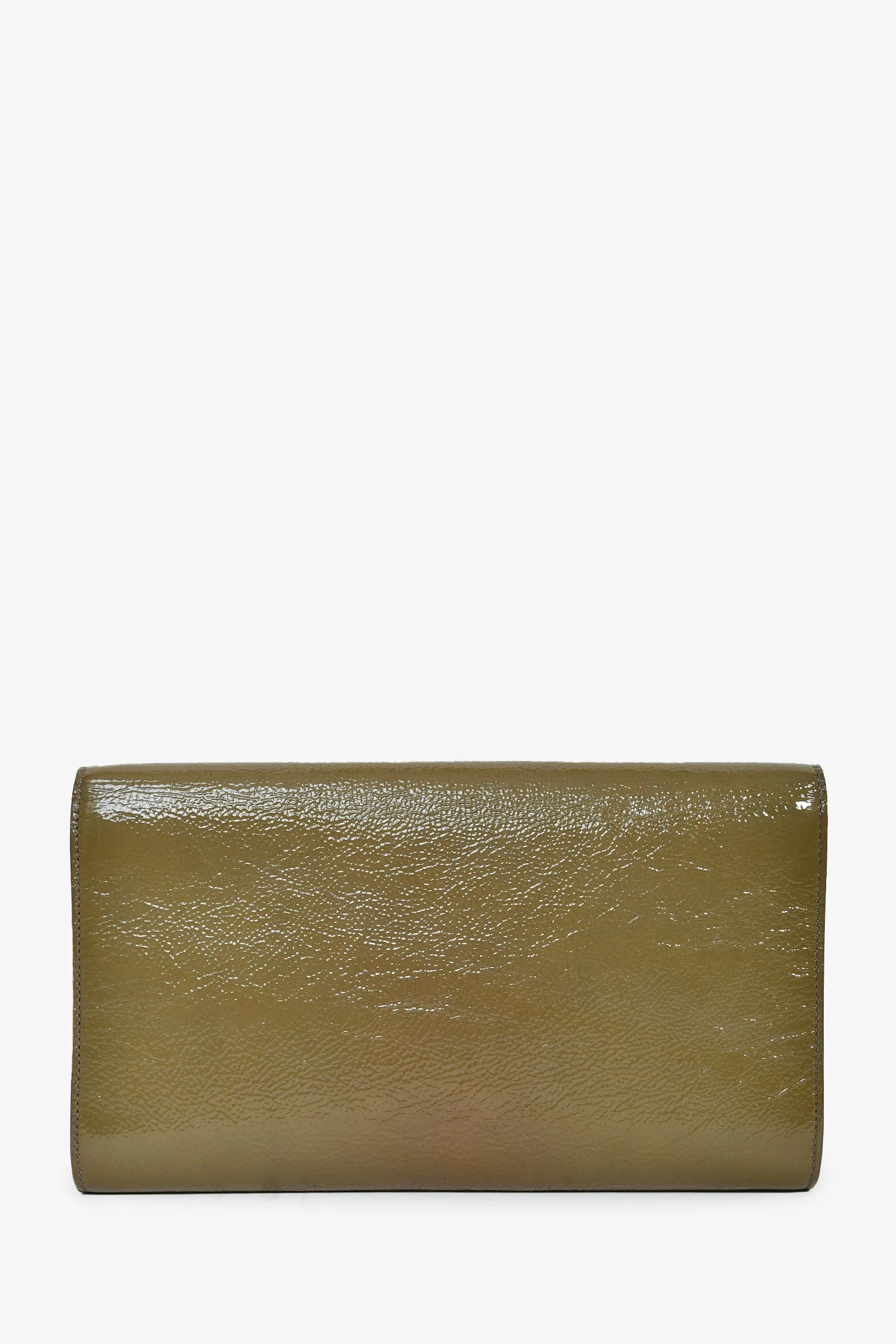 Saint Laurent Green Patent Leather 'Belle De Jour' Clutch - Image 2