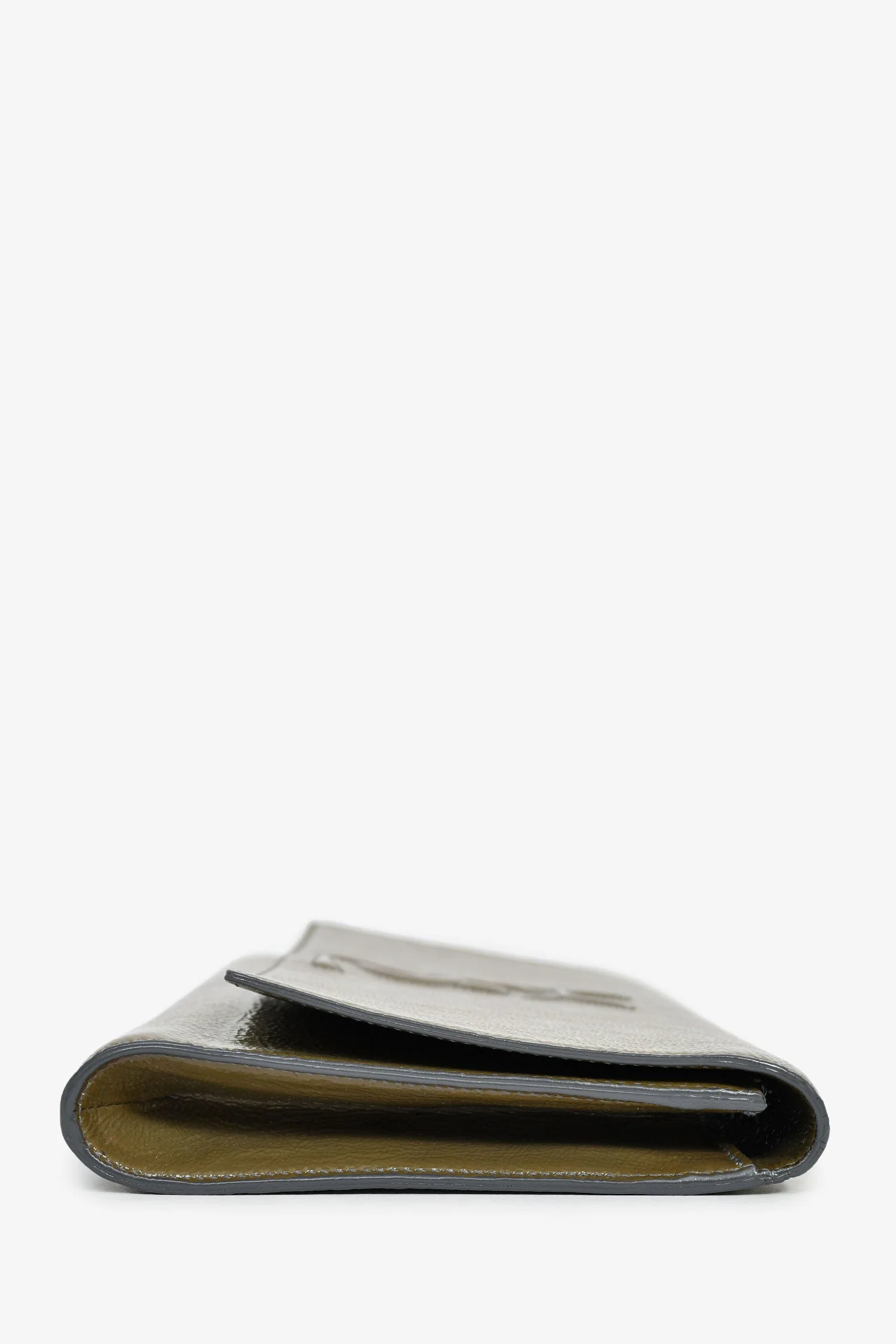 Saint Laurent Green Patent Leather 'Belle De Jour' Clutch - Image 3