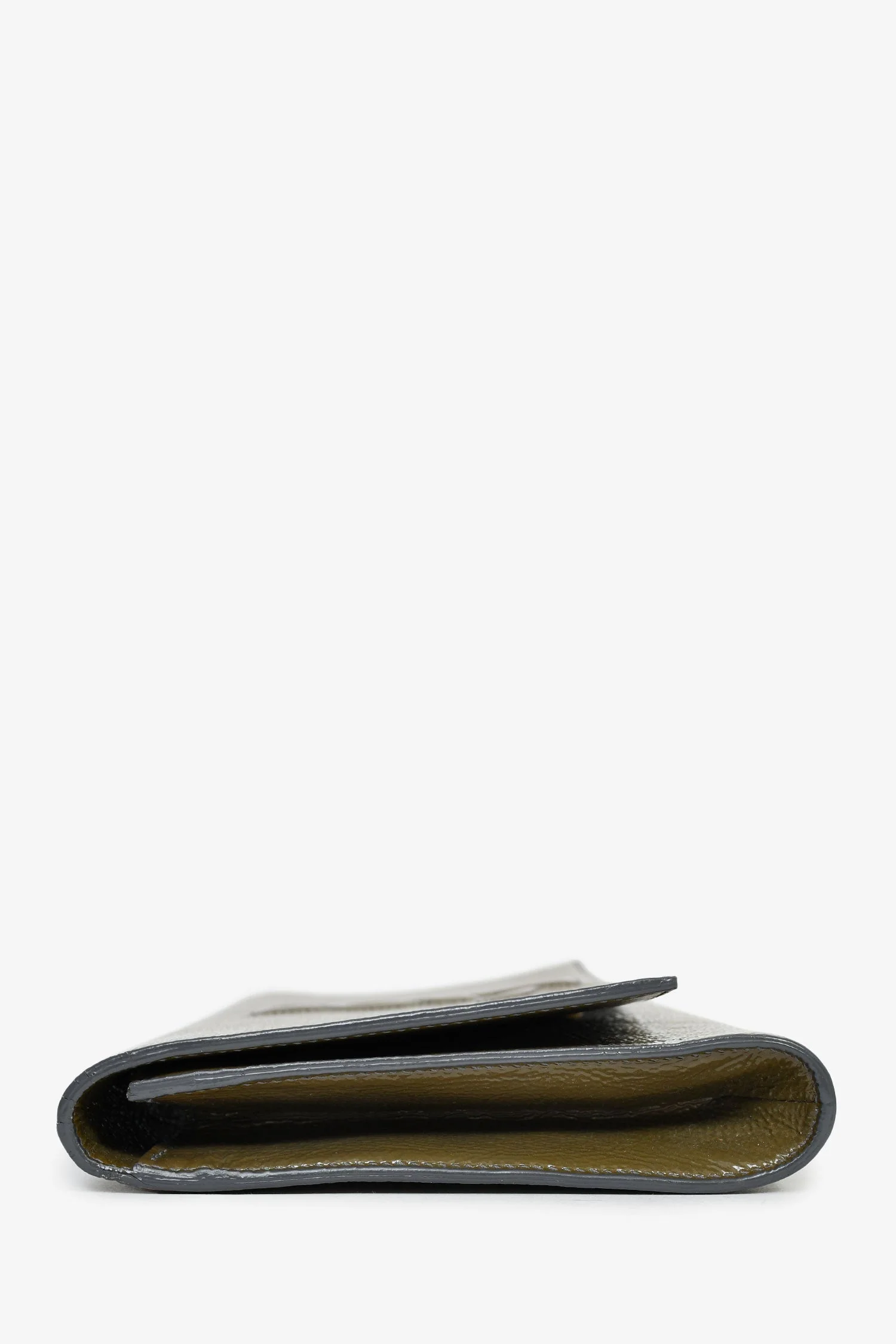 Saint Laurent Green Patent Leather 'Belle De Jour' Clutch - Image 4