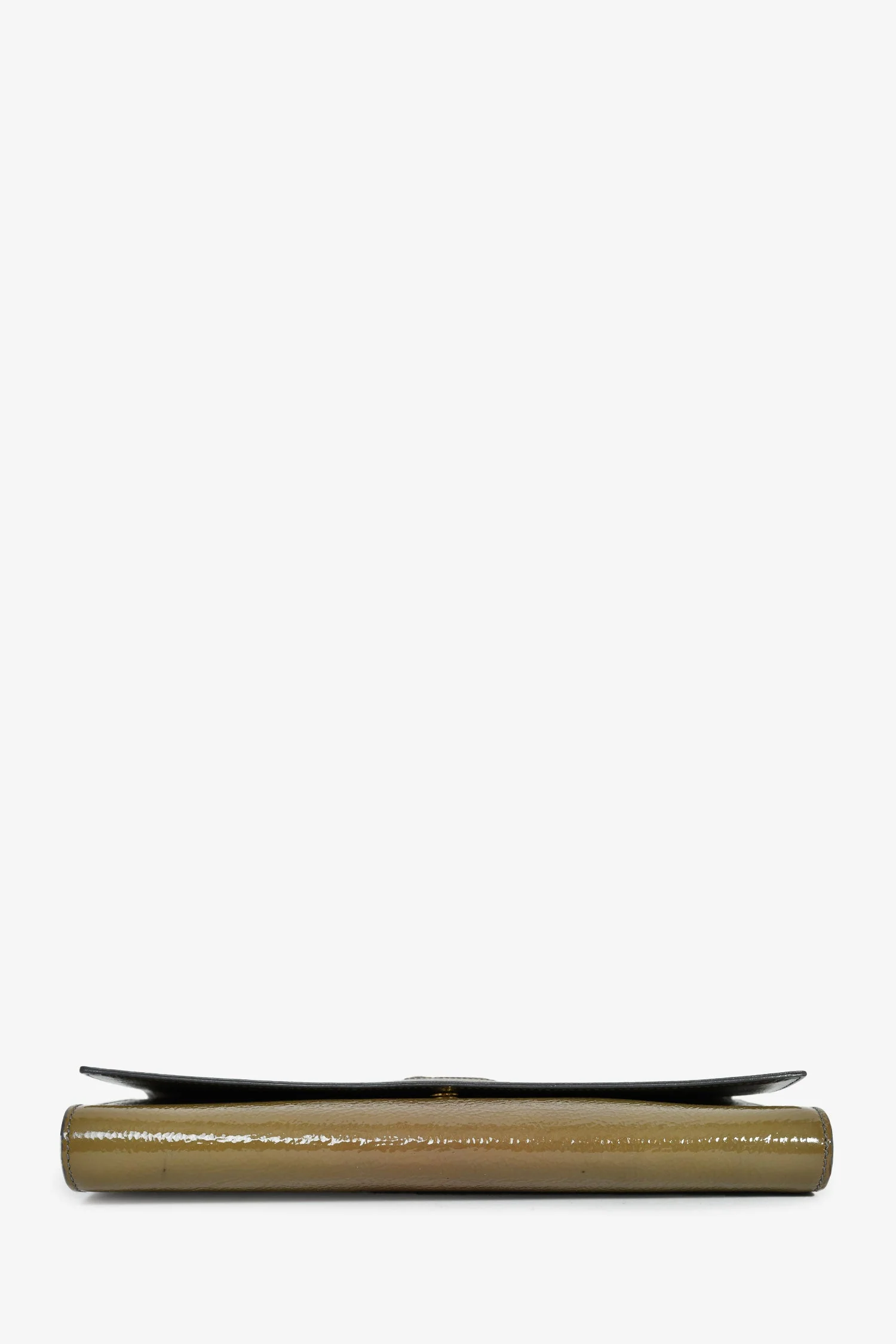 Saint Laurent Green Patent Leather 'Belle De Jour' Clutch - Image 5