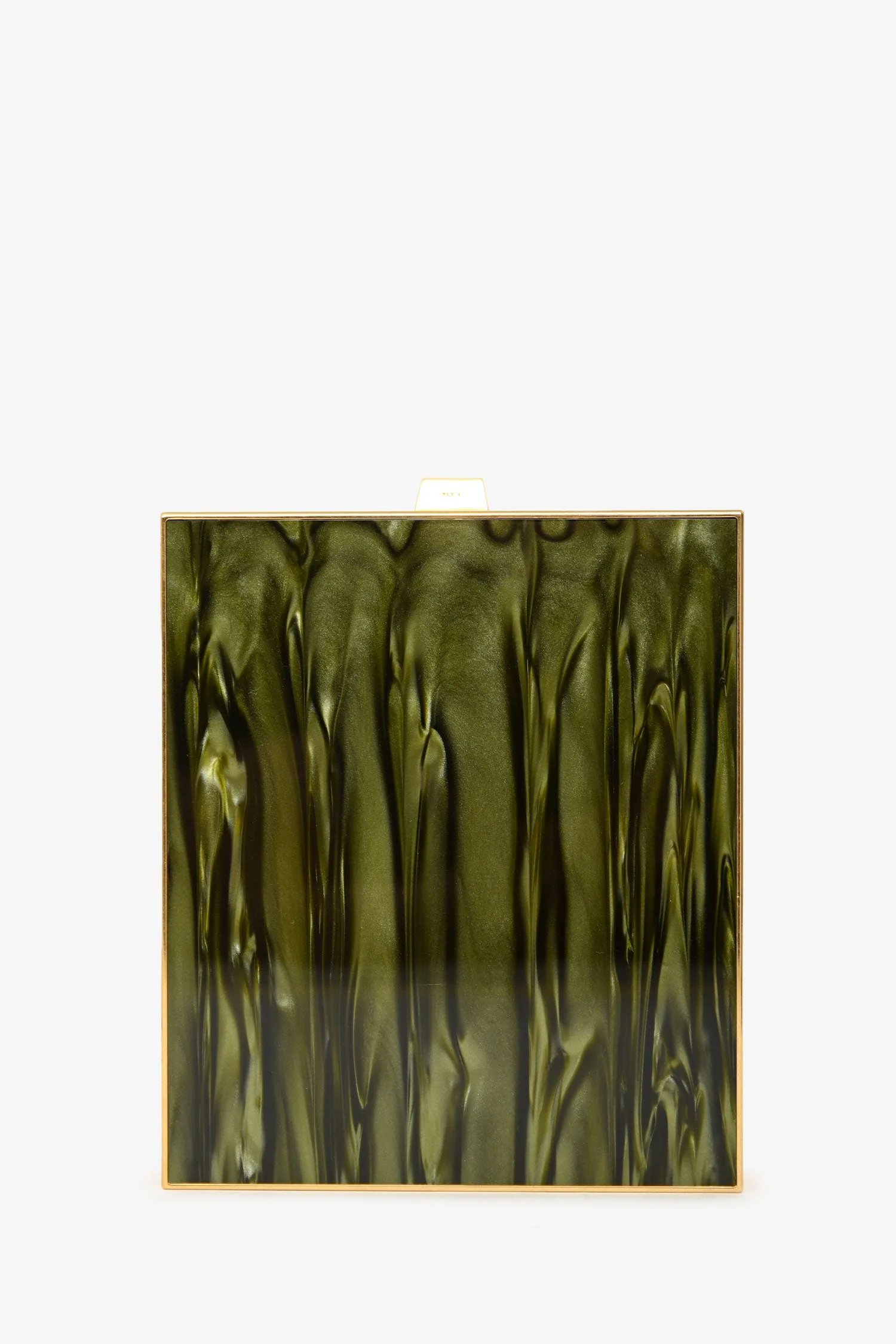 Saint Laurent Green Tuxedo Pexiglass Gold Metal Box Bag - Image 6