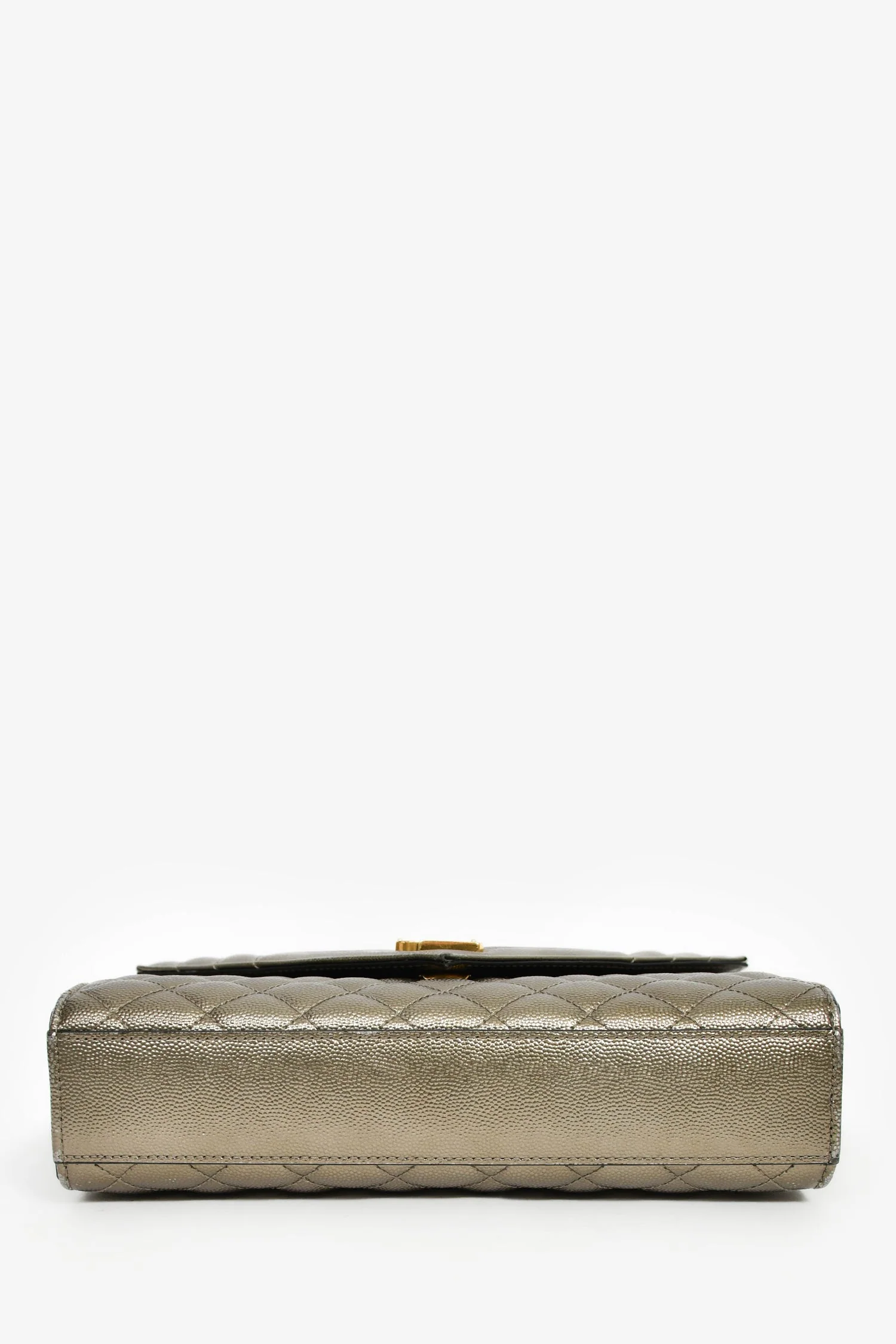 Saint Laurent Gunmetal Tri-Quilted Leather Envelope Chain Shoulder Bag - Image 5