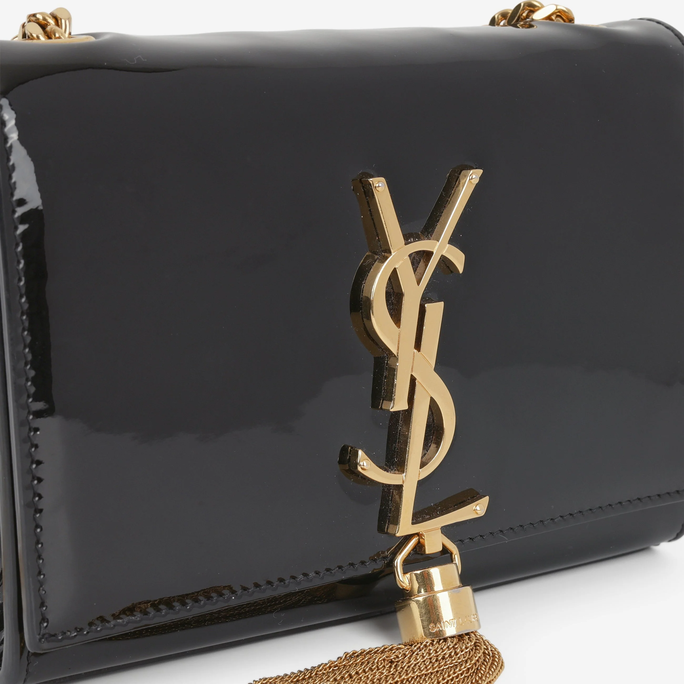 Saint Laurent Mini Kate Tassel - Black Patent | Gold Hardware - Image 5