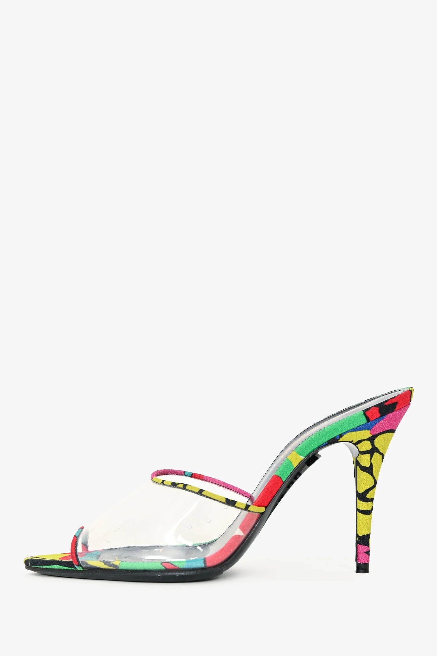 Saint Laurent Multicolour PVC 'Lolita' Floral Print Sandals Size 36.5 - Image 4