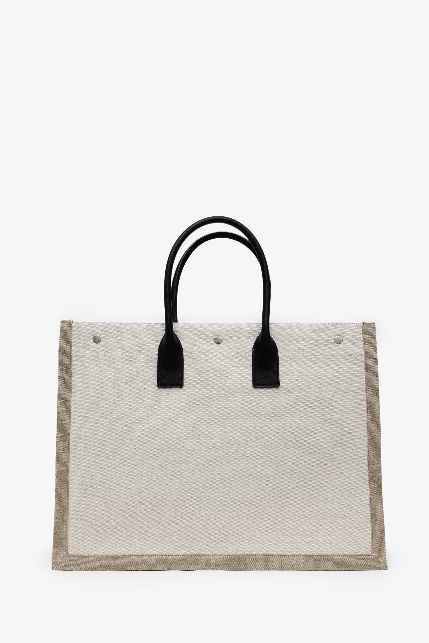 Saint Laurent Neutral Canvas Large Rive Gauche Canvas Tote - Image 2