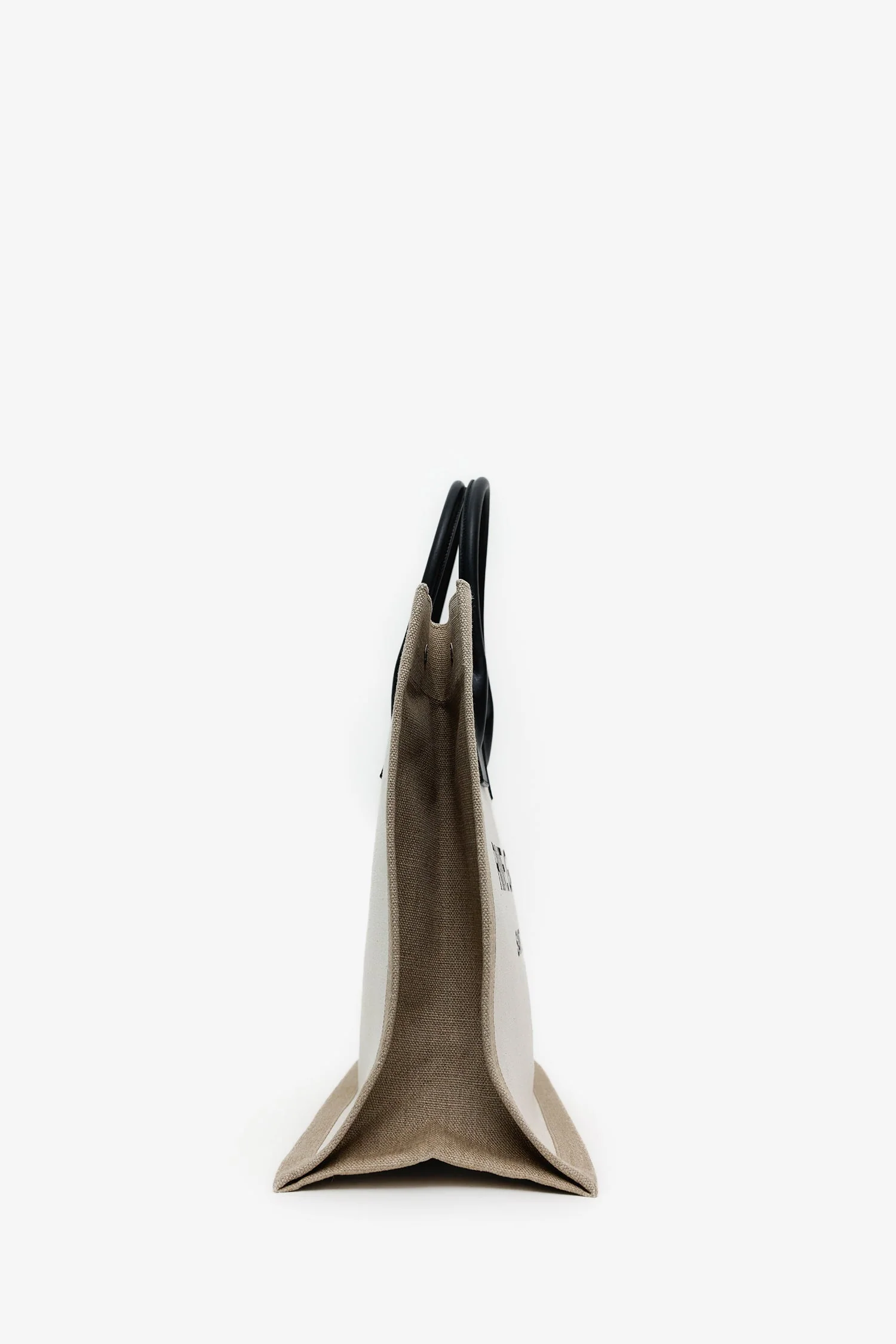 Saint Laurent Neutral Canvas Large Rive Gauche Canvas Tote - Image 3
