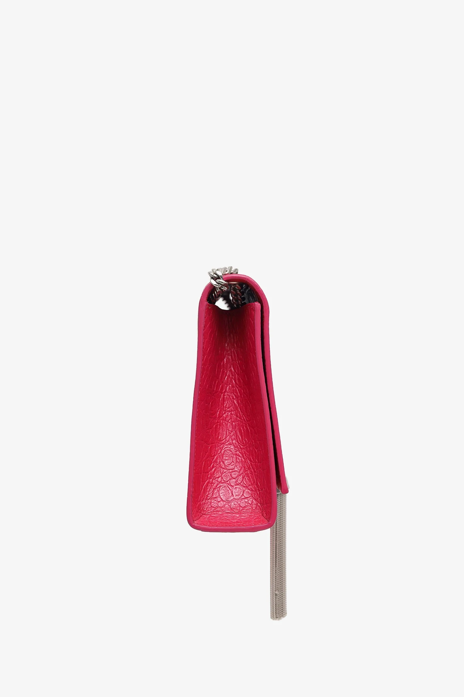 Saint Laurent Pink Leather Croc Embossed Medium 'Kate' Tassel Crossbody Bag - Image 3