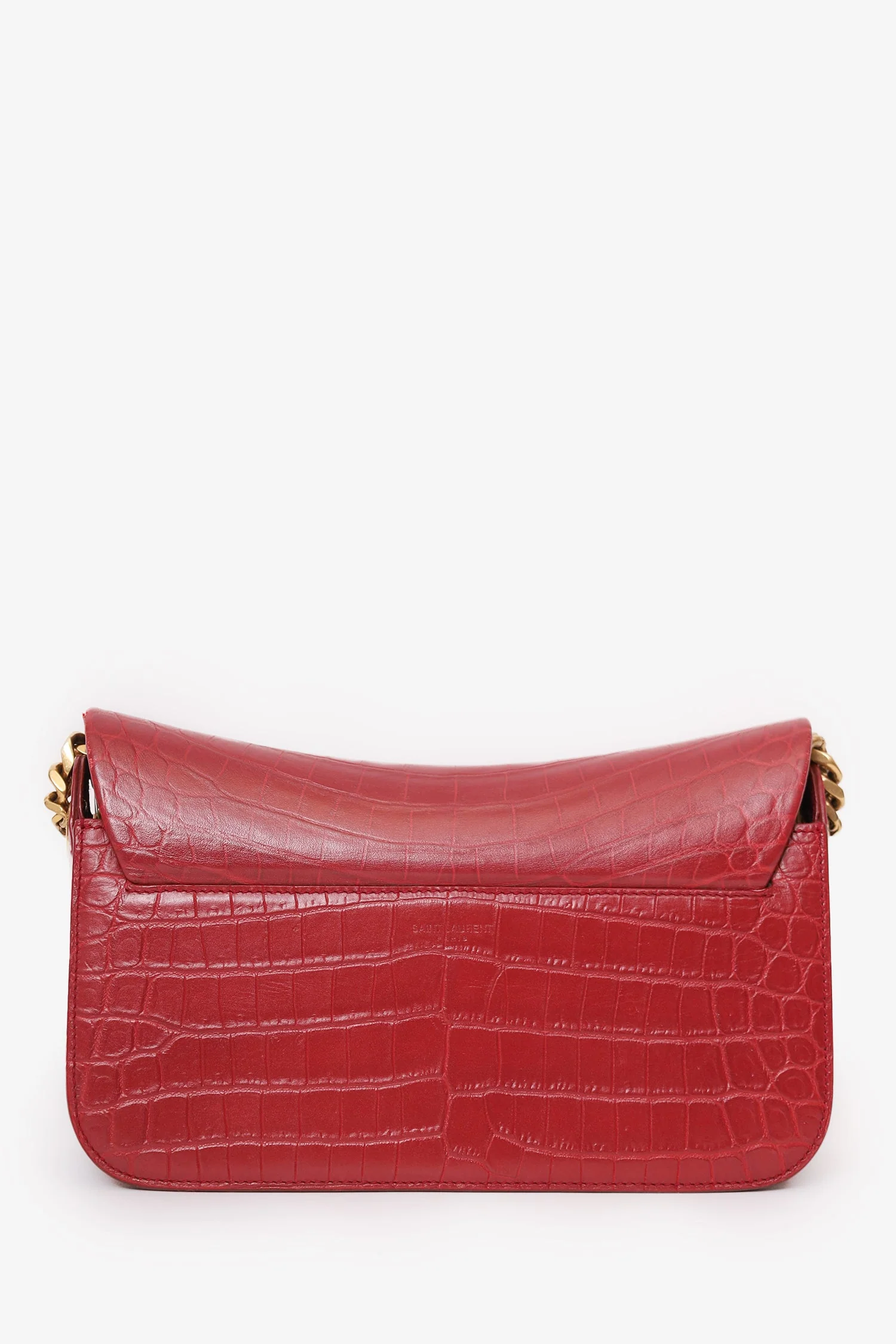 Saint Laurent Red Embossed Elise Shoulder Bag - Image 2