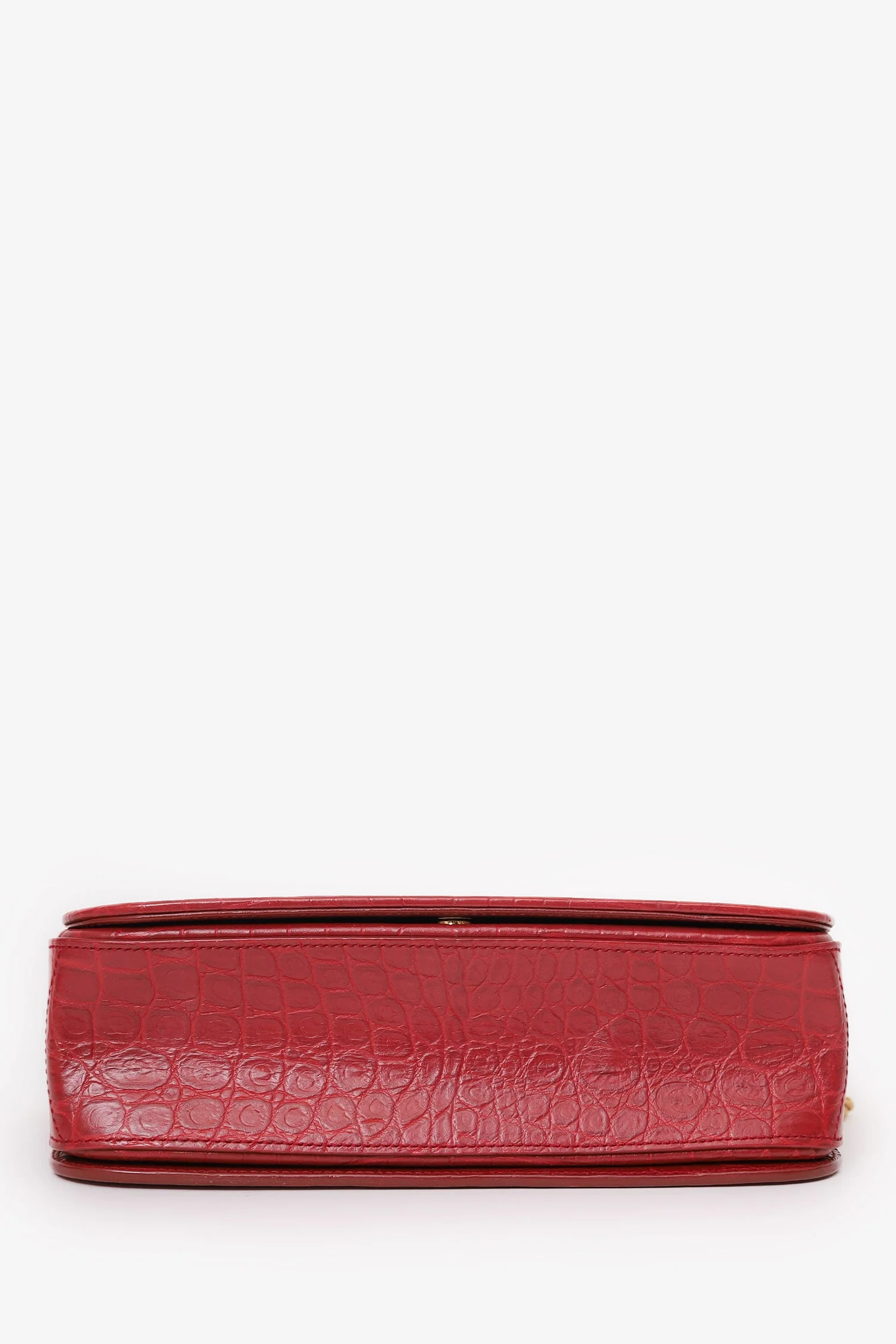 Saint Laurent Red Embossed Elise Shoulder Bag - Image 5