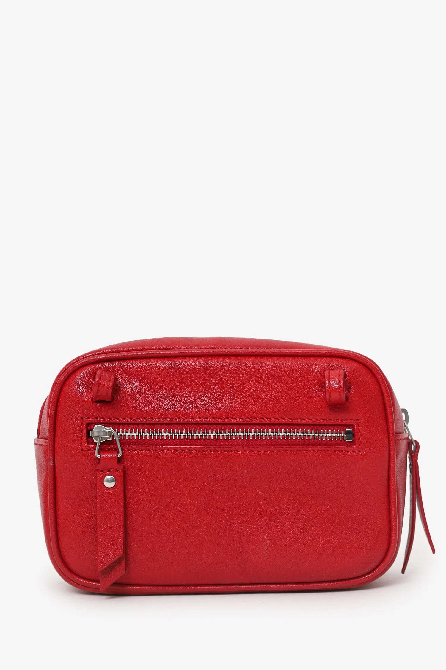Saint Laurent Red Lambskin Monogram Lou Belt Bag - Image 3