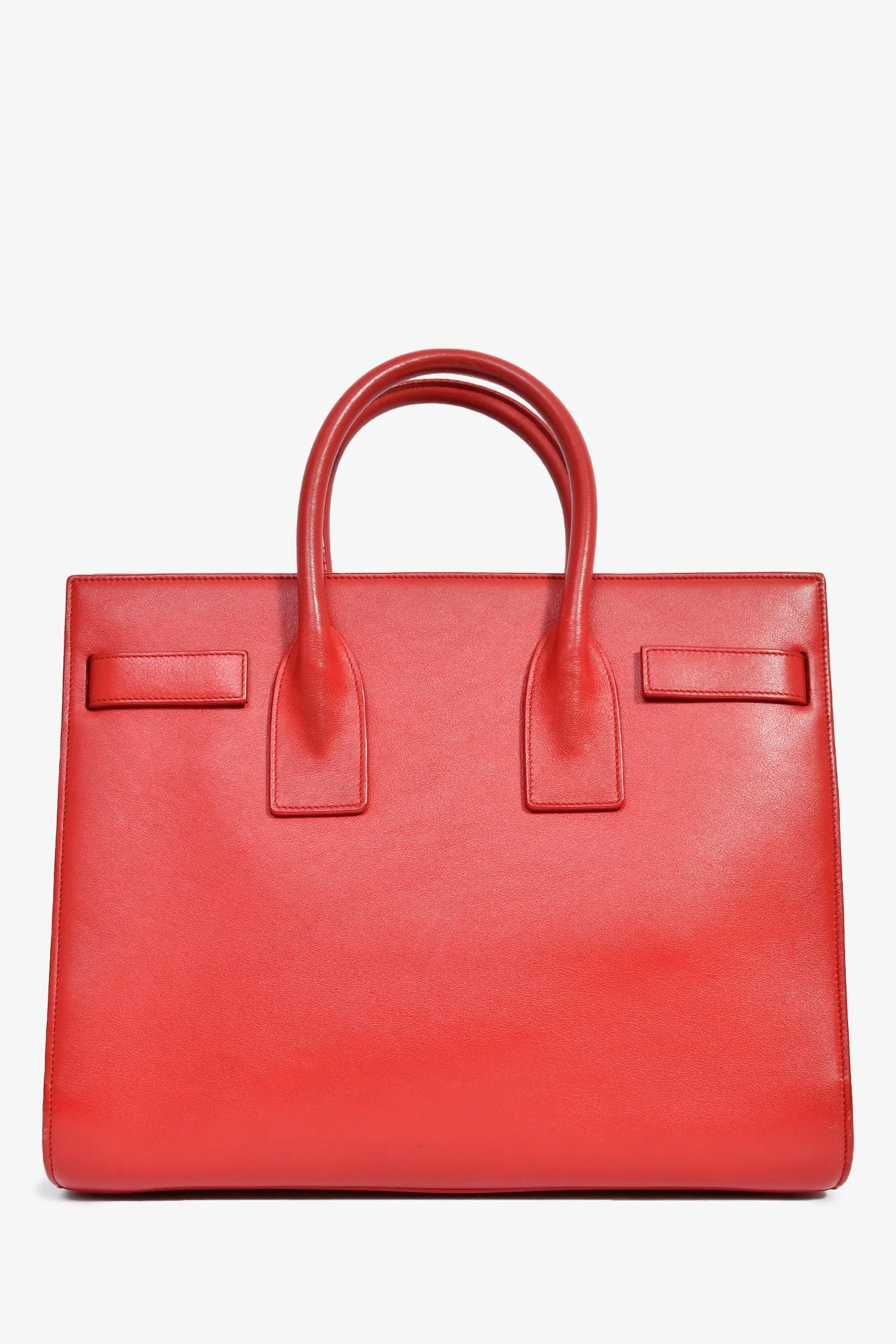 Saint Laurent Red Leather Small Sac De Jour with Strap - Image 2