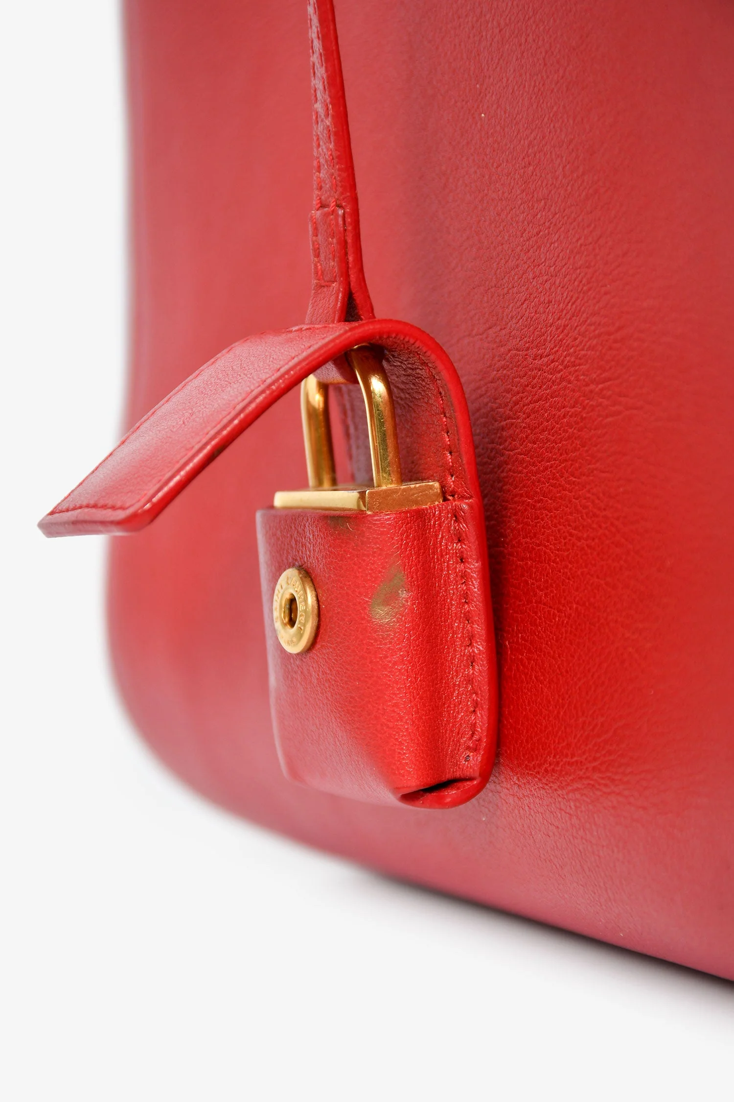 Saint Laurent Red Leather Small Sac De Jour with Strap - Image 7