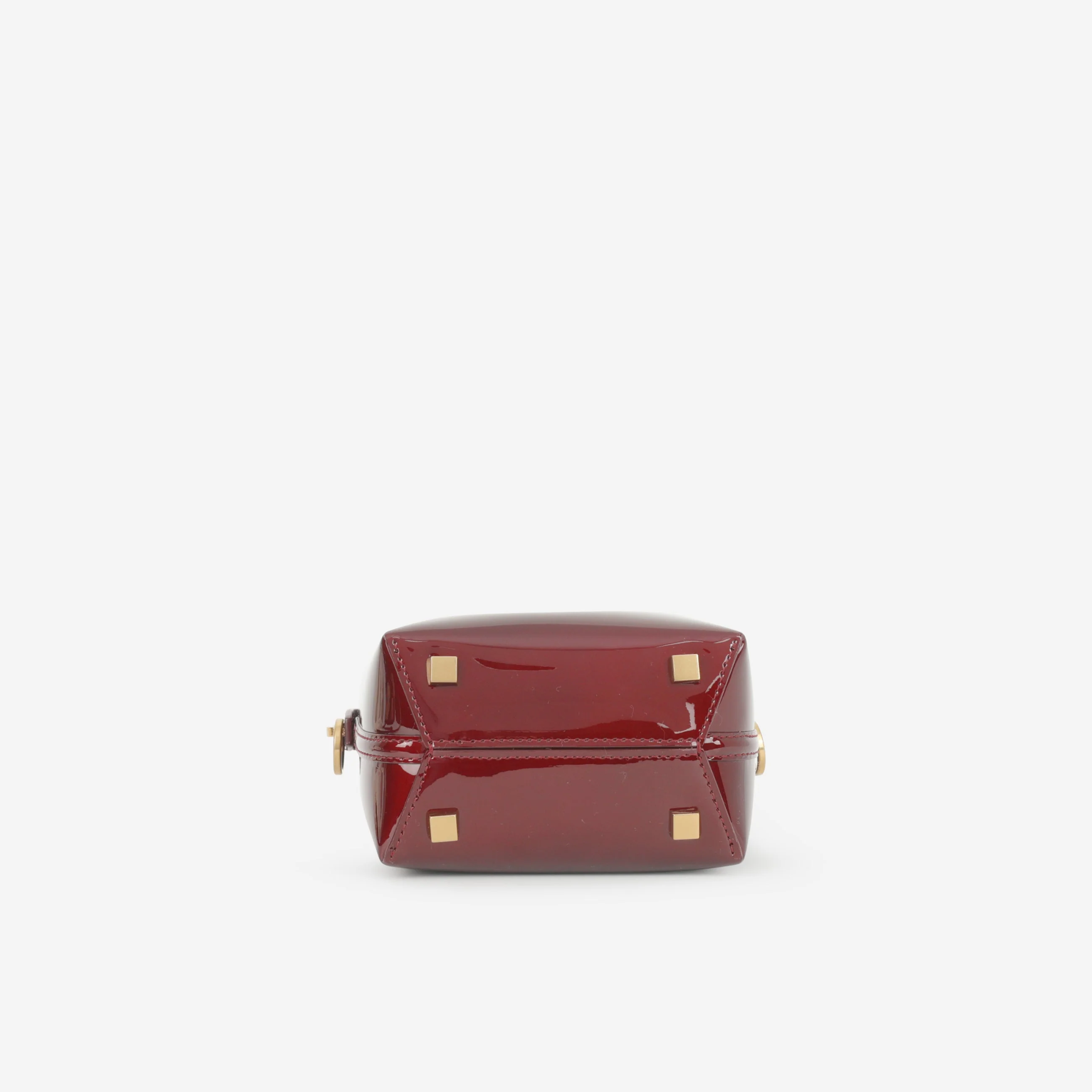 Saint Laurent Le 37 Mini Bucket - Gloss Burgundy Patent | Bronze Hardware - Image 4