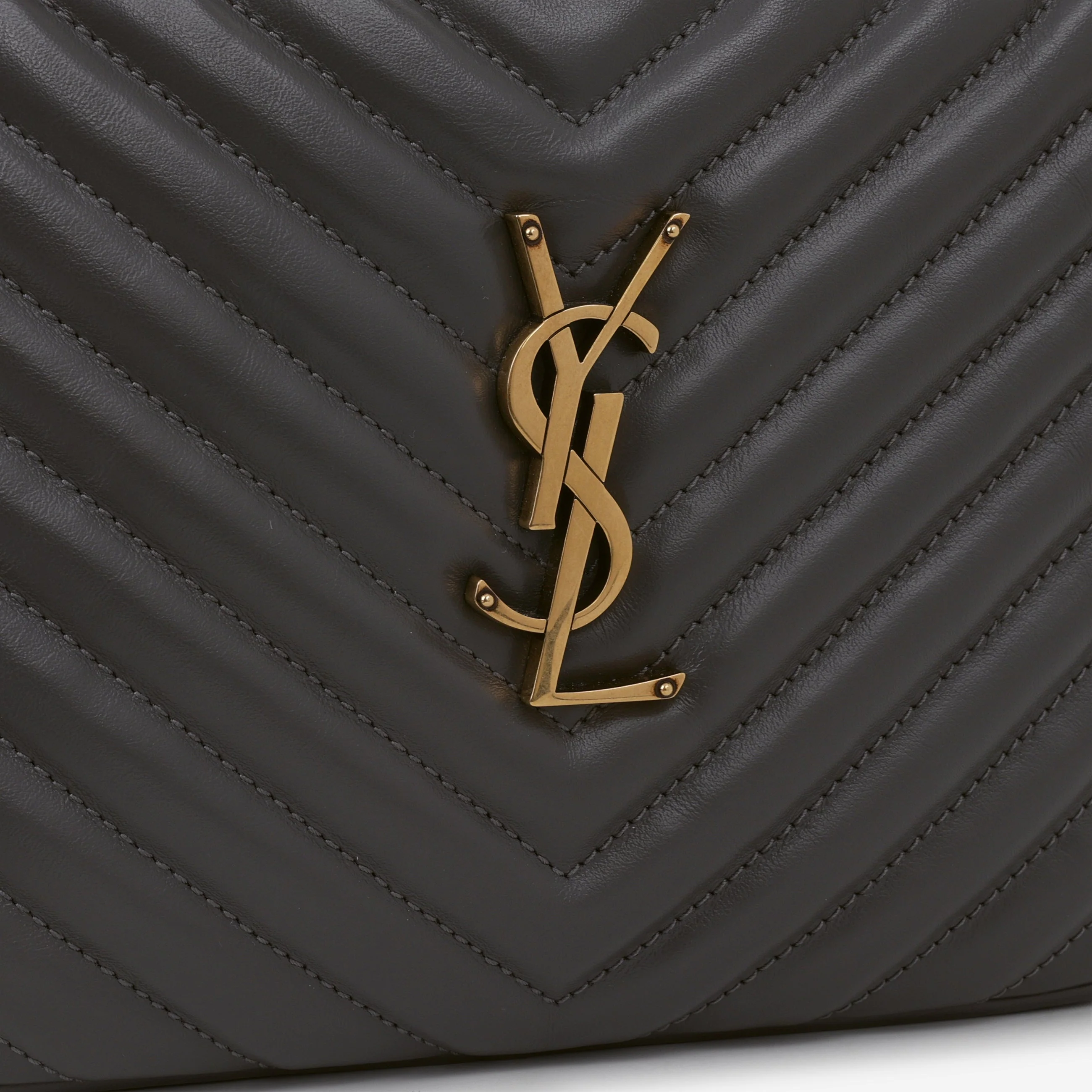 Saint Laurent Lou Camera Bag - Grey Calfskin | Gold Hardware - Image 7