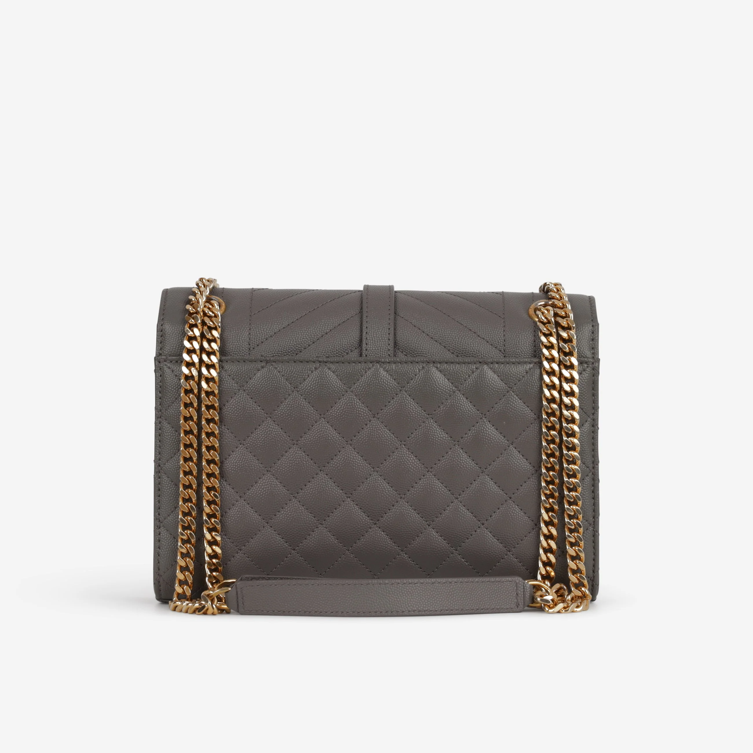 Saint Laurent Medium Envelope - Grey Grained | Gold Hardware - Image 3