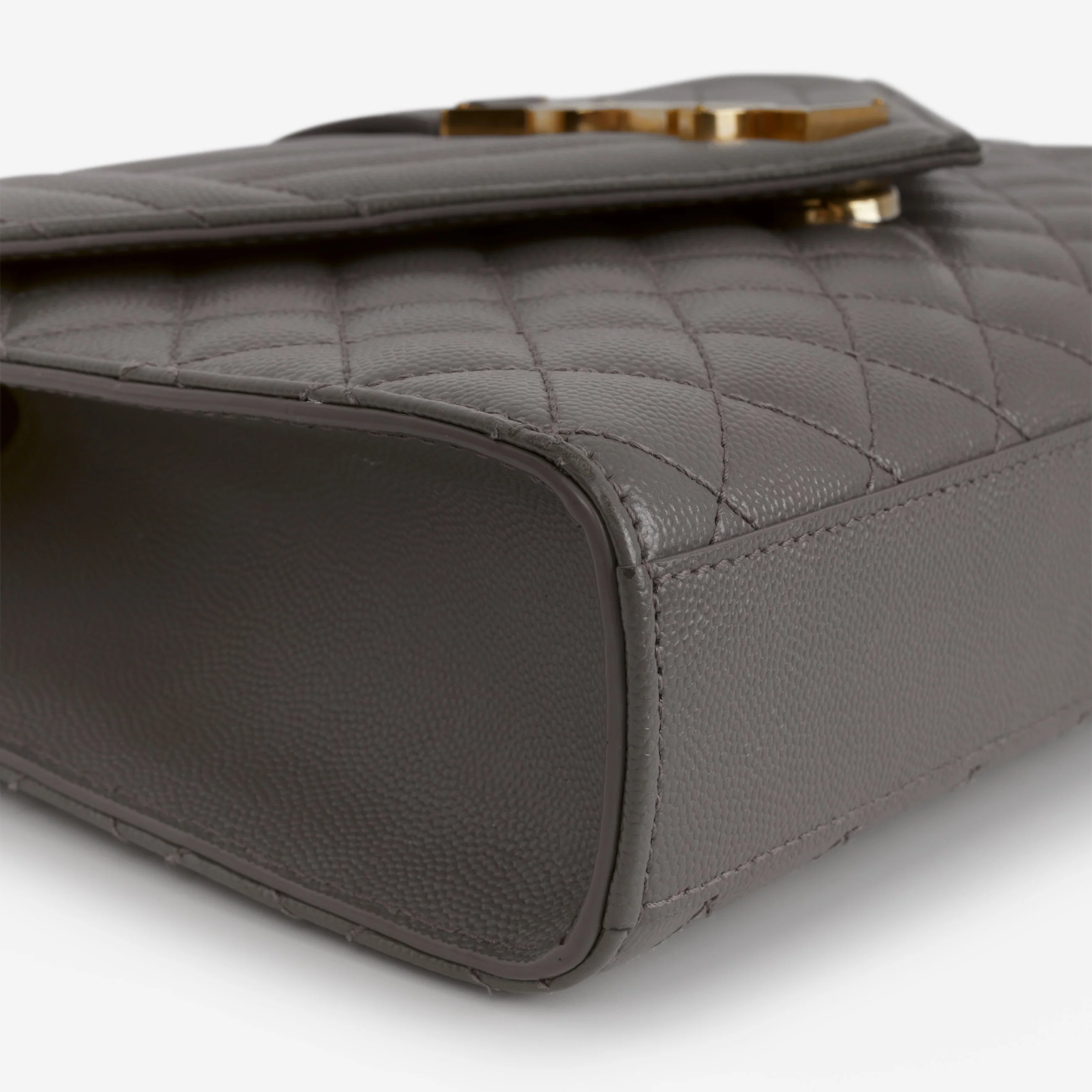 Saint Laurent Medium Envelope - Grey Grained | Gold Hardware - Image 5