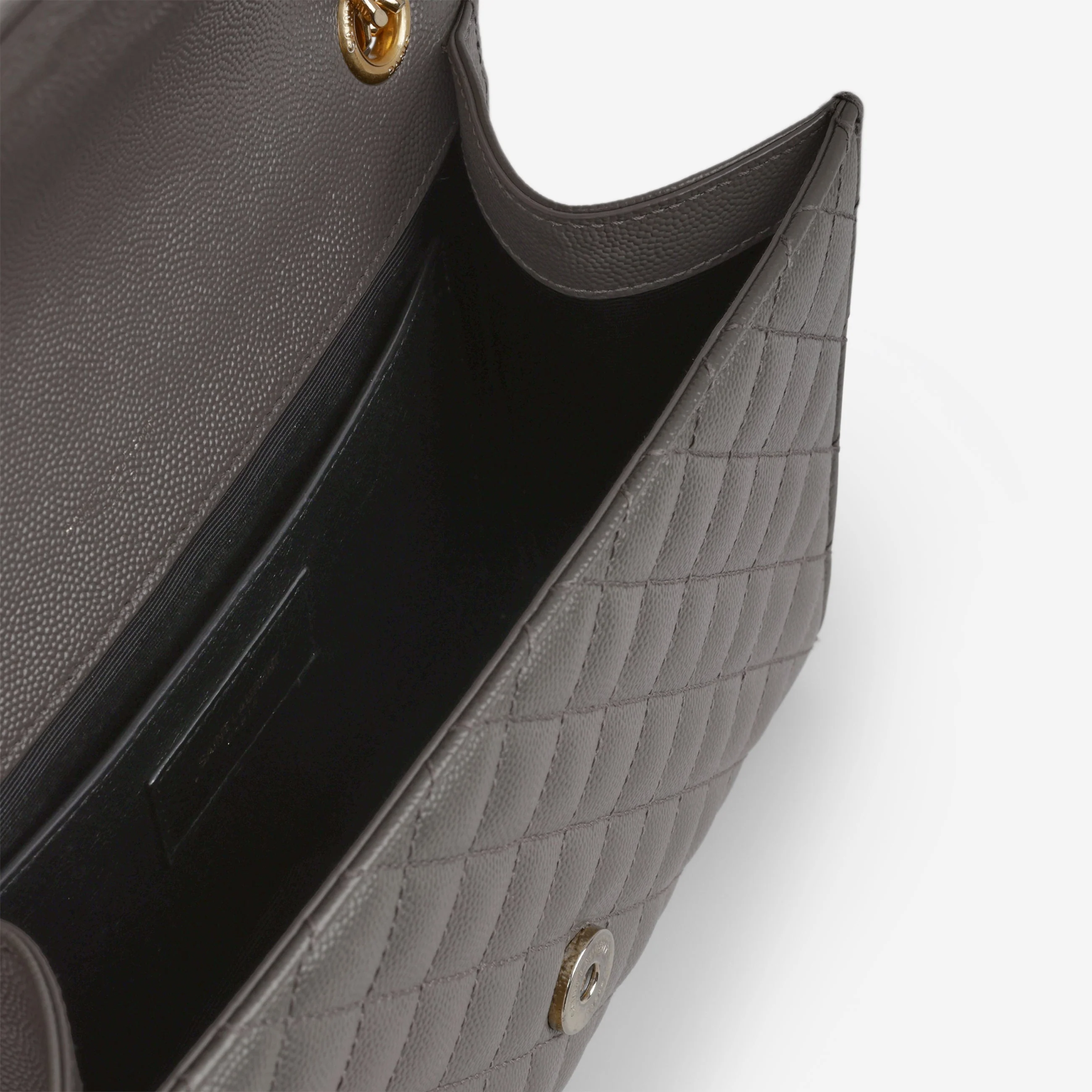 Saint Laurent Medium Envelope - Grey Grained | Gold Hardware - Image 7
