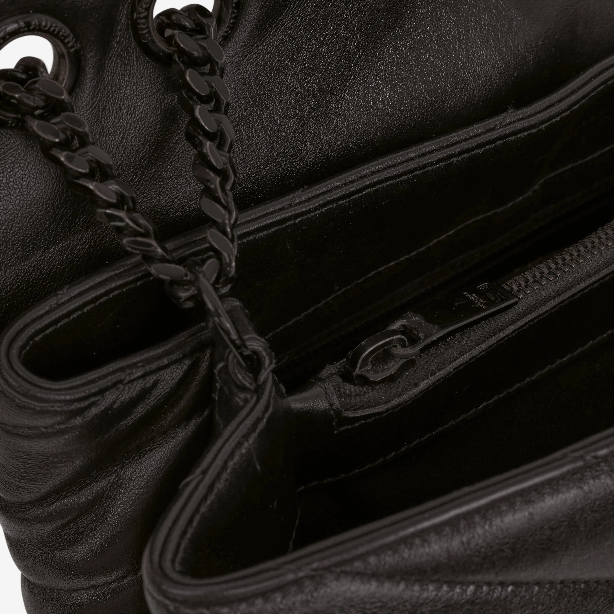 Saint Laurent Medium Loulou - Black Monochrome Calfskin - Image 14