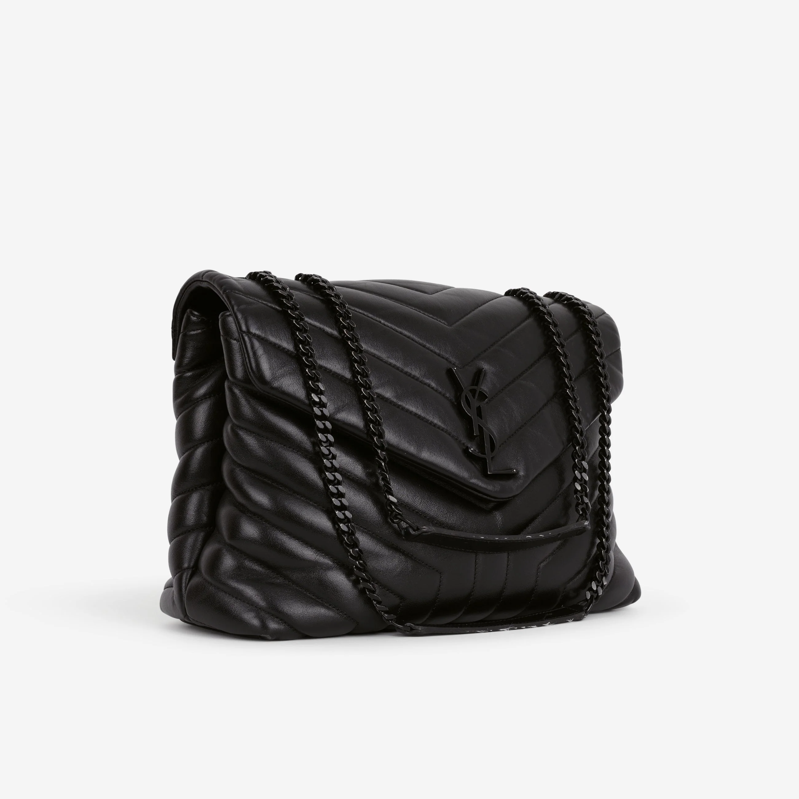 Saint Laurent Medium Loulou - Black Monochrome Calfskin - Image 2