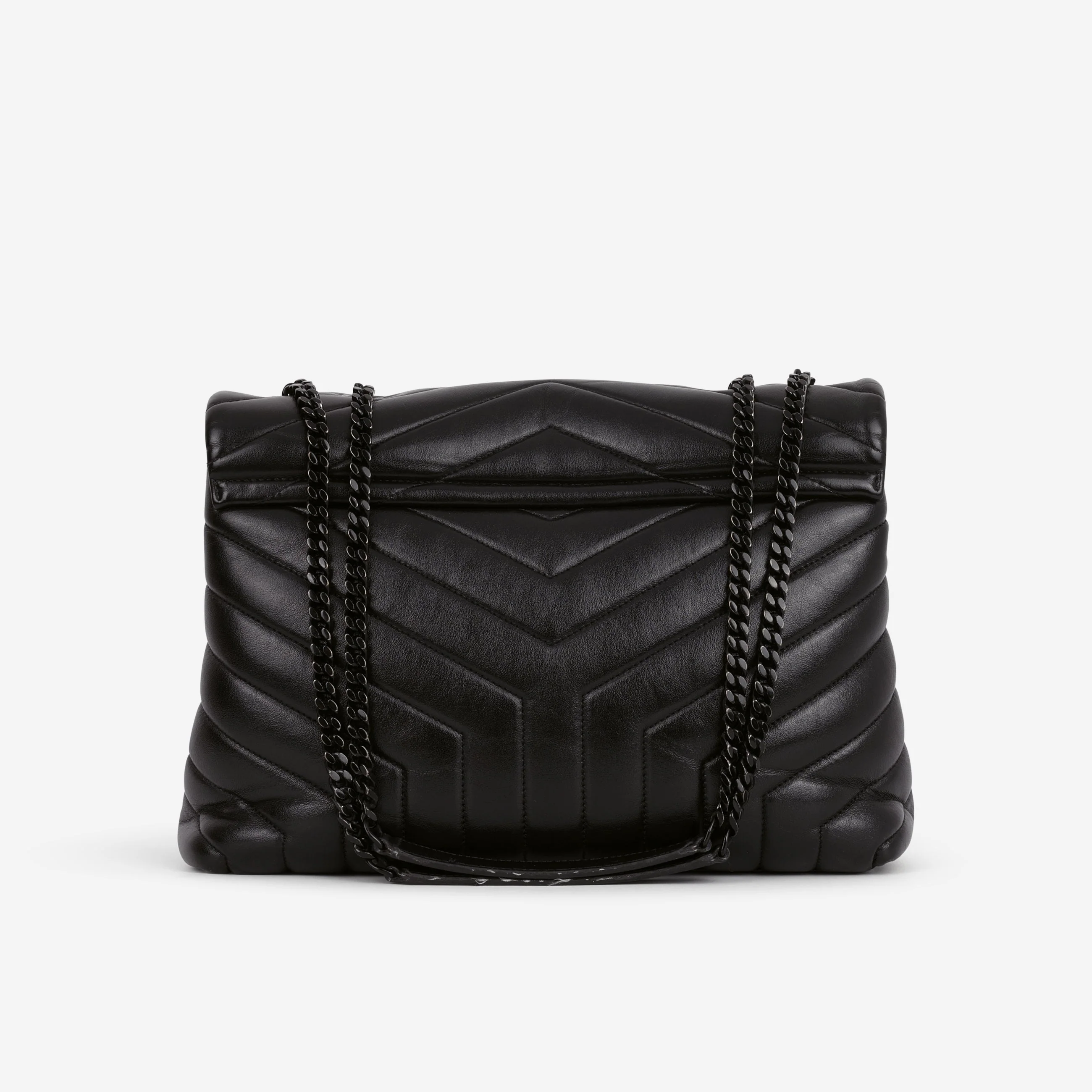 Saint Laurent Medium Loulou - Black Monochrome Calfskin - Image 4
