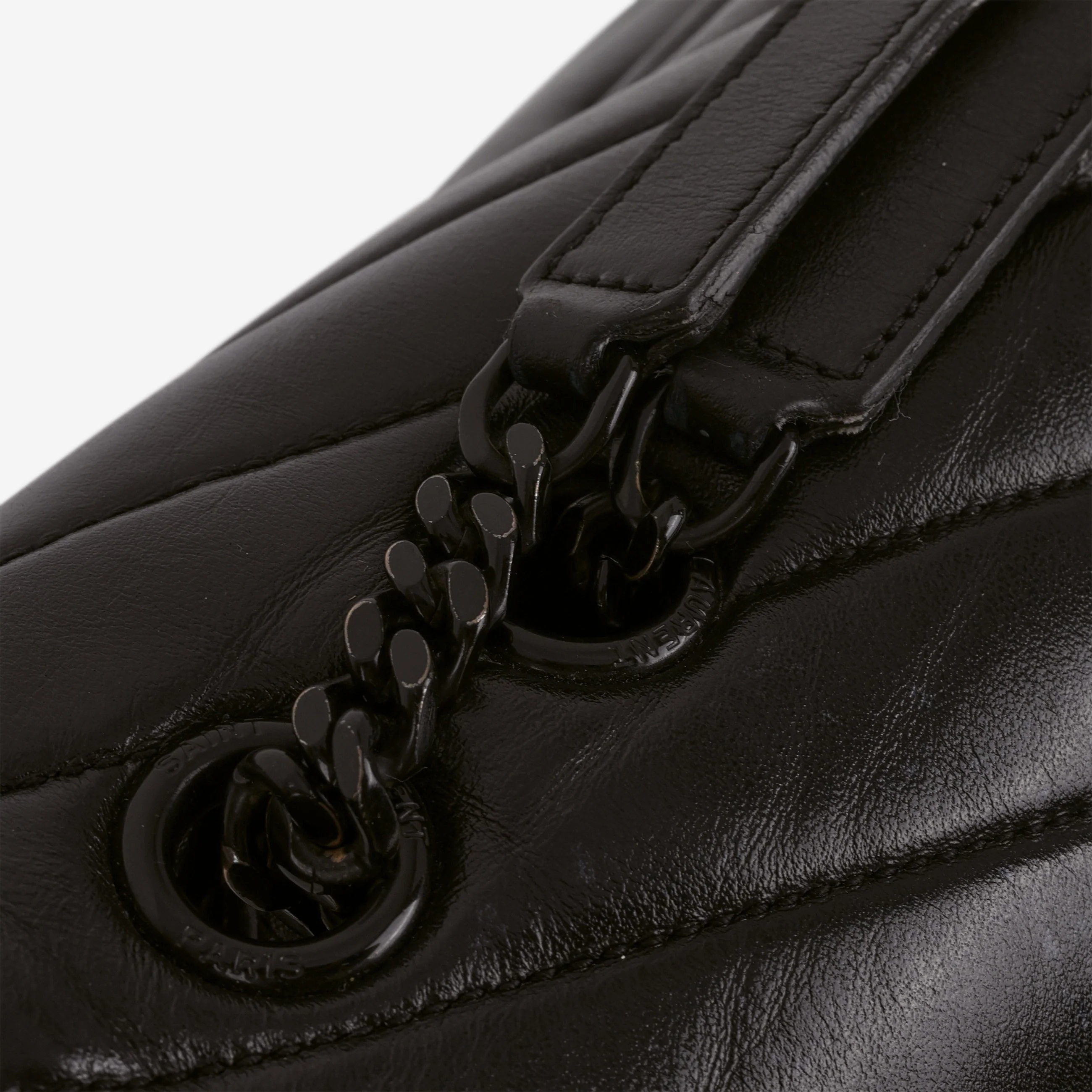 Saint Laurent Medium Loulou - Black Monochrome Calfskin - Image 8
