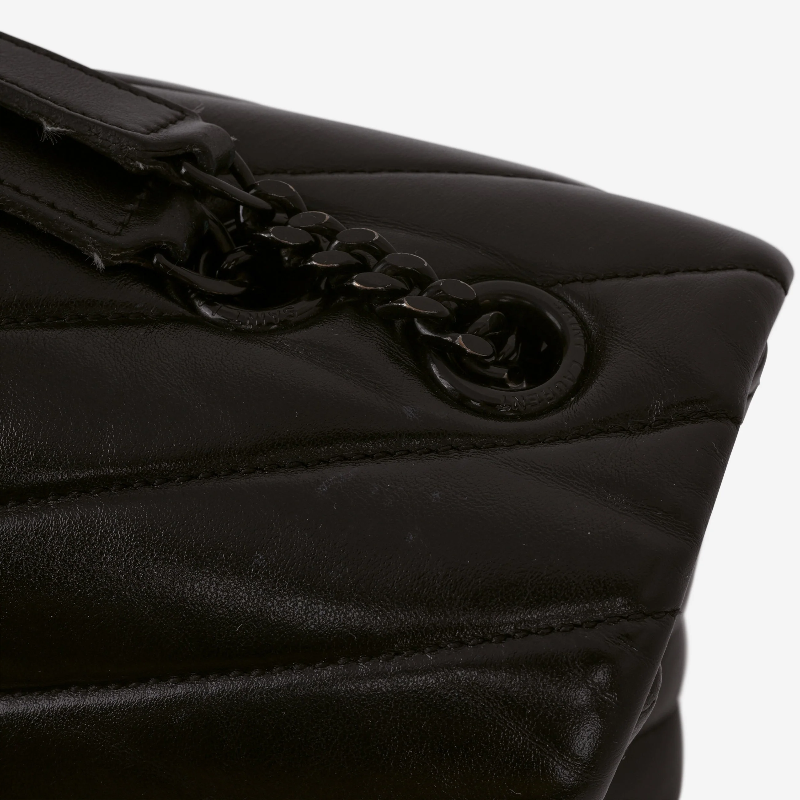 Saint Laurent Medium Loulou - Black Monochrome Calfskin - Image 9