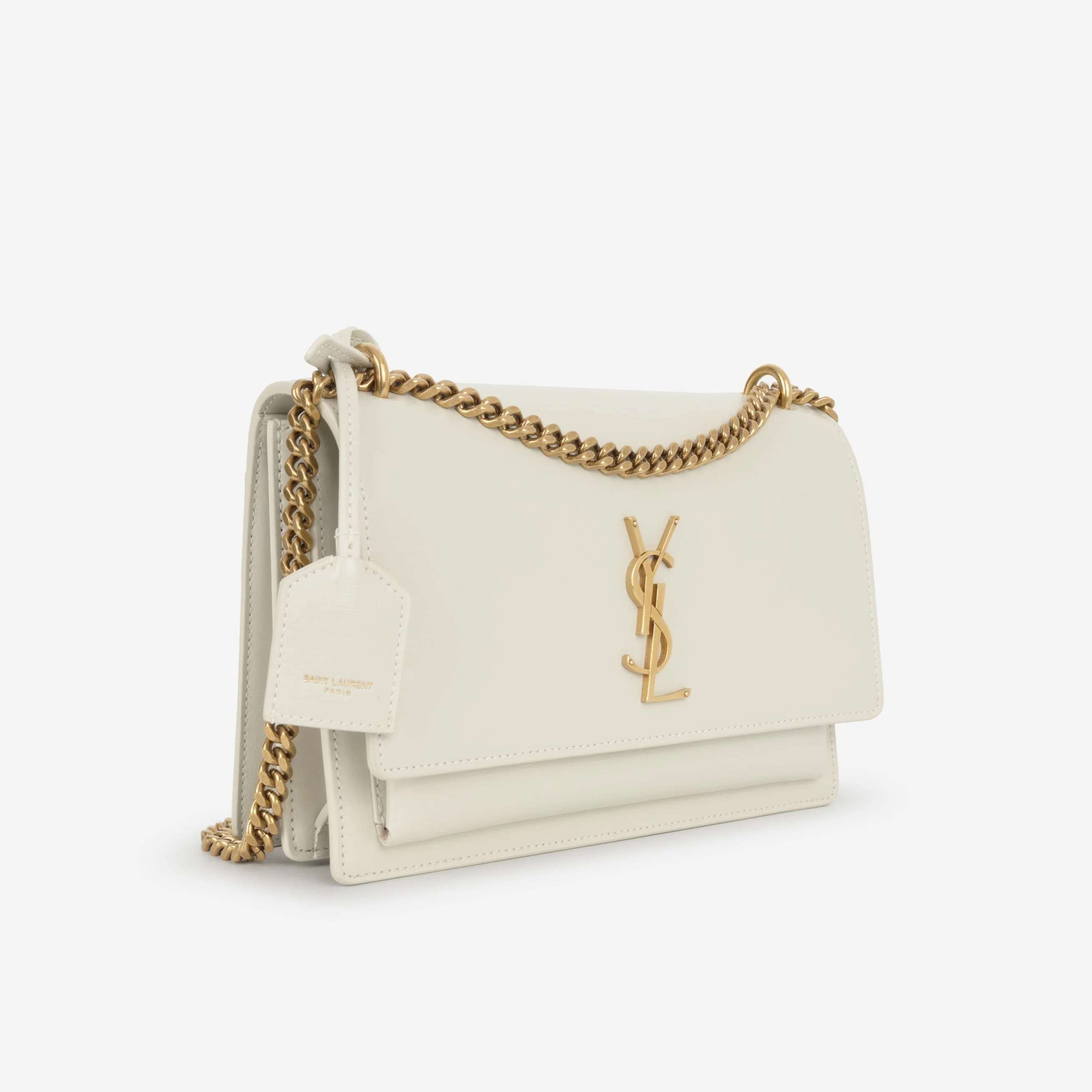 Saint Laurent Medium Sunset - Blanc Vintage Calfskin | Gold Hardware - Image 2