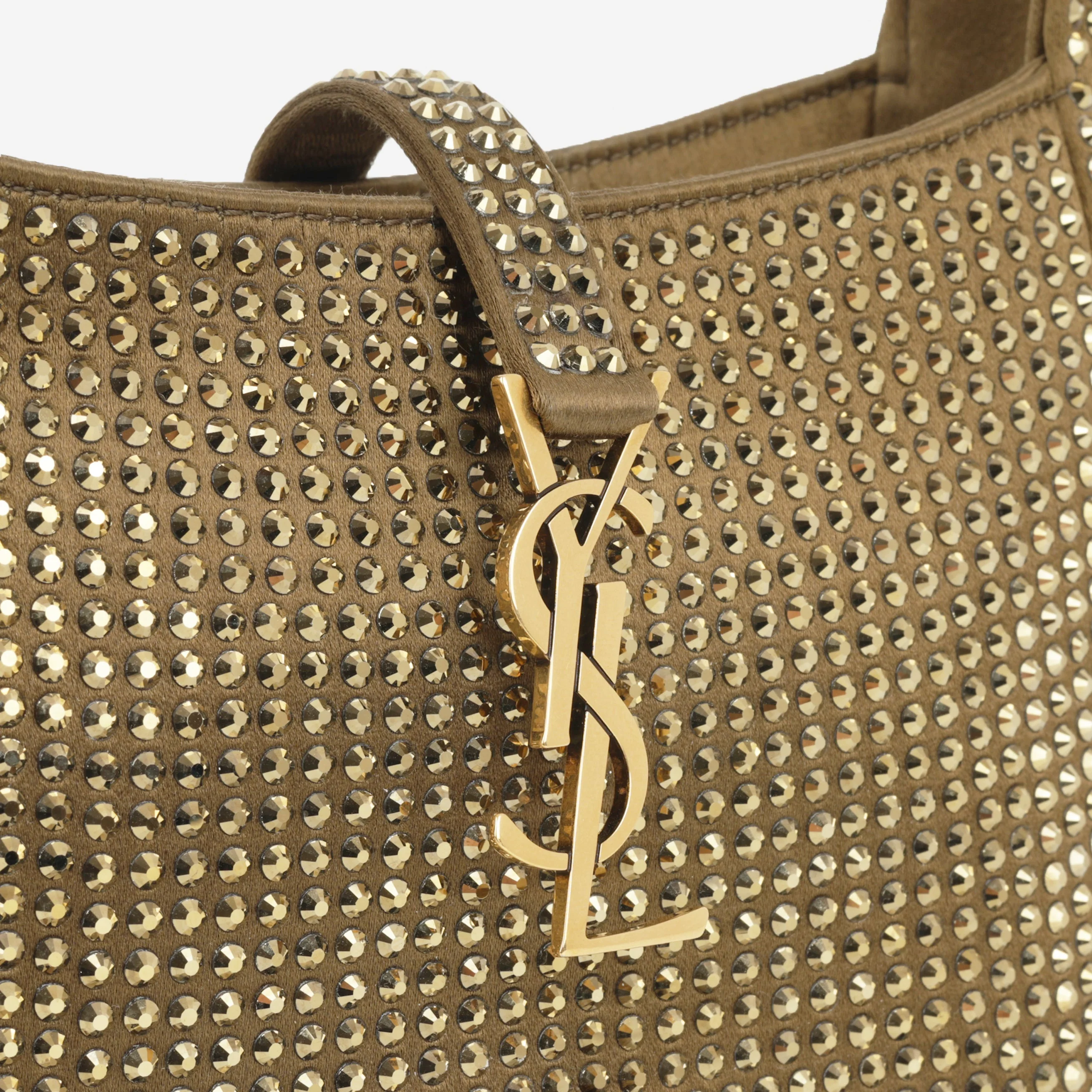 Saint Laurent Mini Le 5 a 7 - Gold Crystal Embellished Satin | Gold Hardware - Image 5